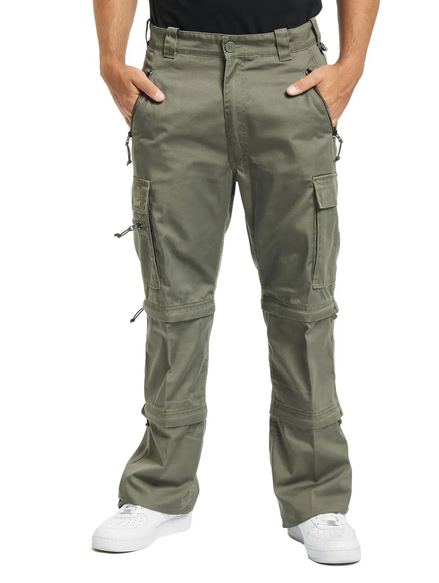 Brandit Savannah Uomo Pantaloni Modello Cargo Nero Straight