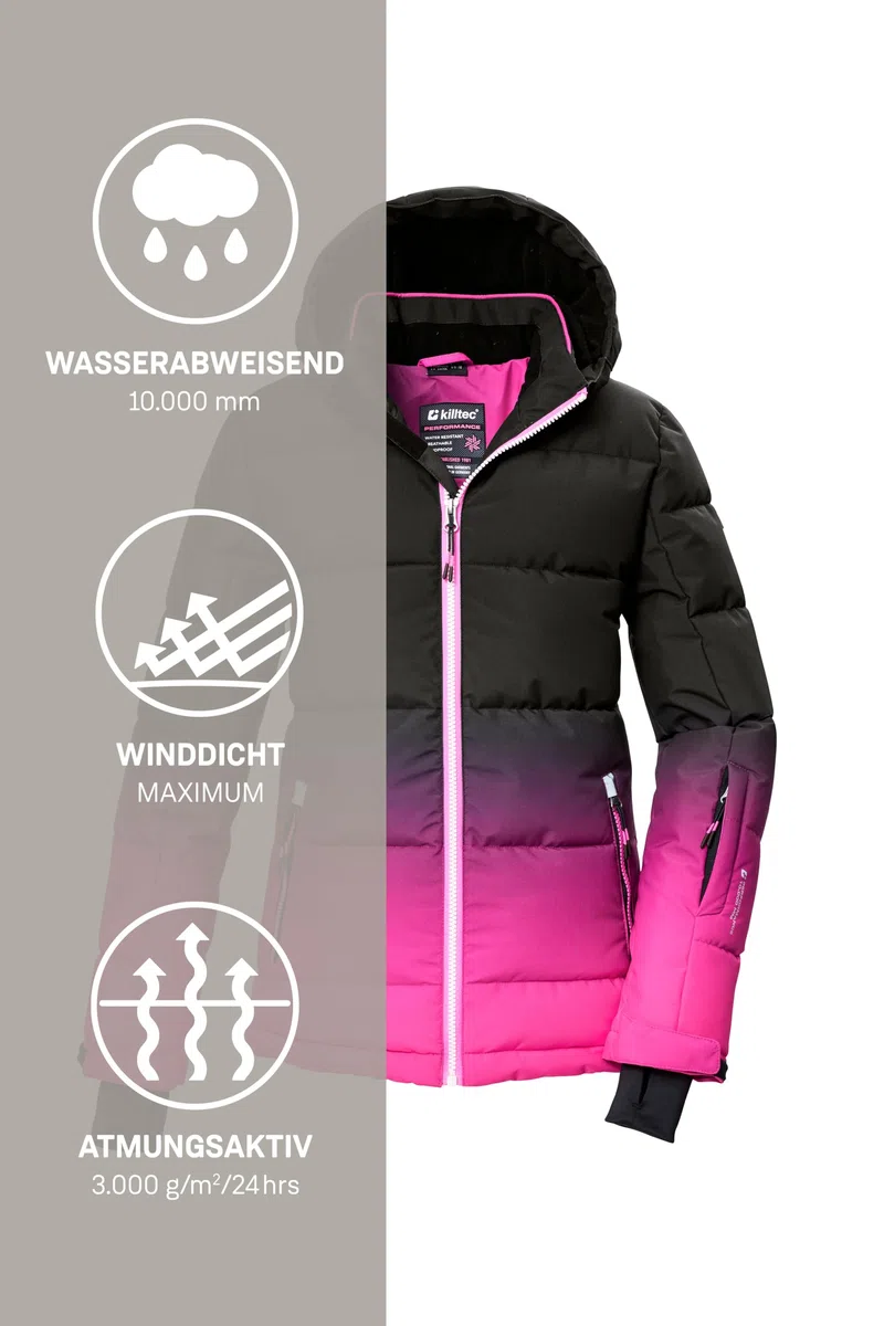 Killtec Ksw 330 Grls Ski Qltd Jckt Giacca da sci/giacca da sci trapuntata con cappuccio e paraneve Bambine e ragazze (Pacco da 1)