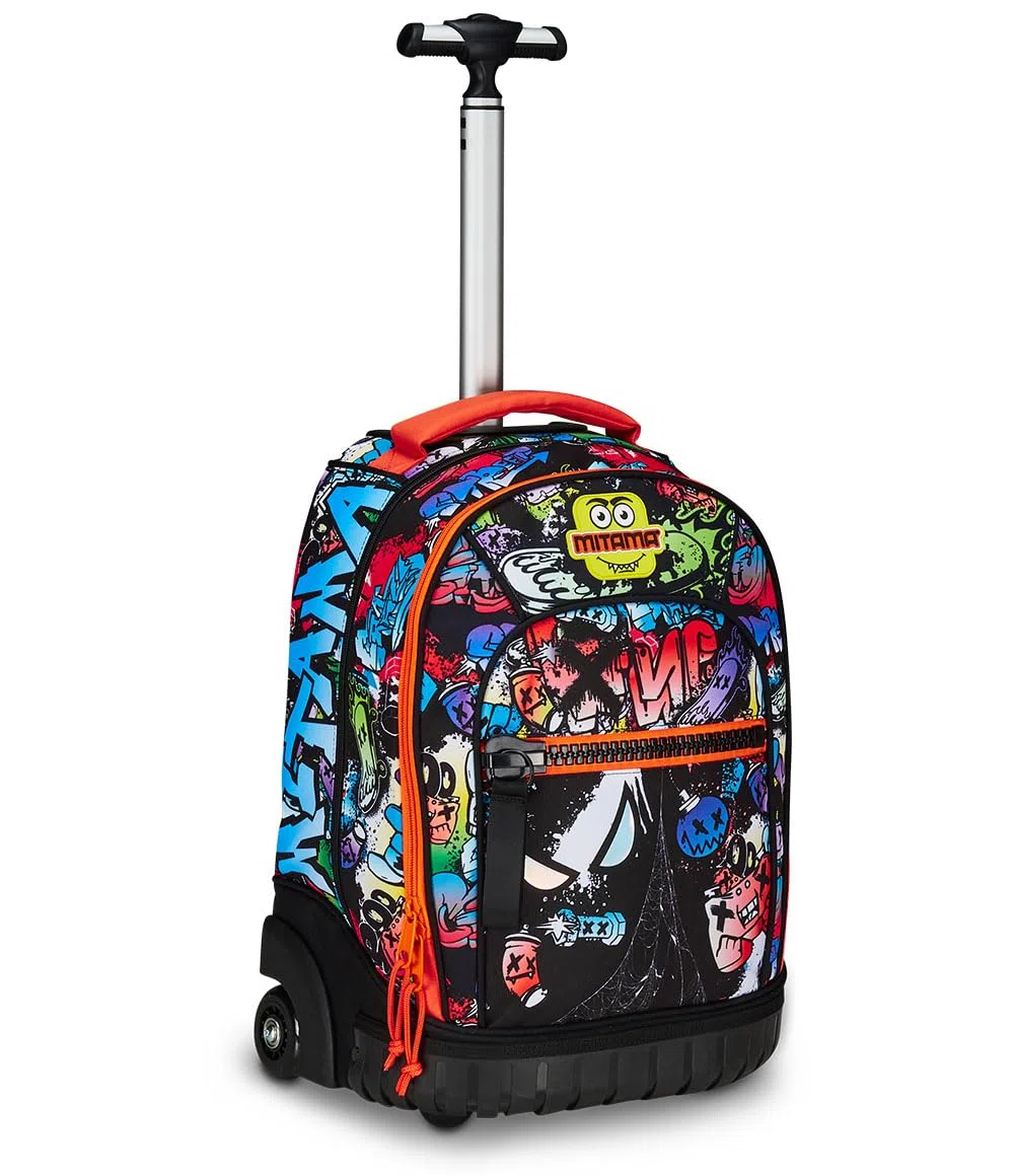 Mitama Trolley Run Scuola Spider King,Doppio Scomparto, Multicolore, Scuola Elementare e Tempo Libero, Bambino Ragazzo
