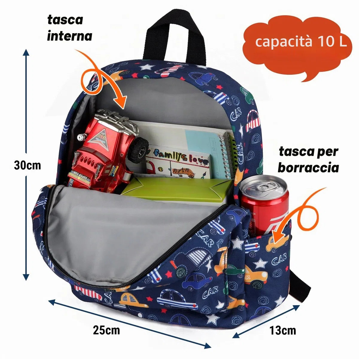 Zicac Zaino per Bambini, Impermeabile Zainetto Asilo Bimbo,Carino Zaino Scuola Elementare Bimbo,Dinosauro Zaino Asilo per Ragazzi/Ragazze 3-7 Anni