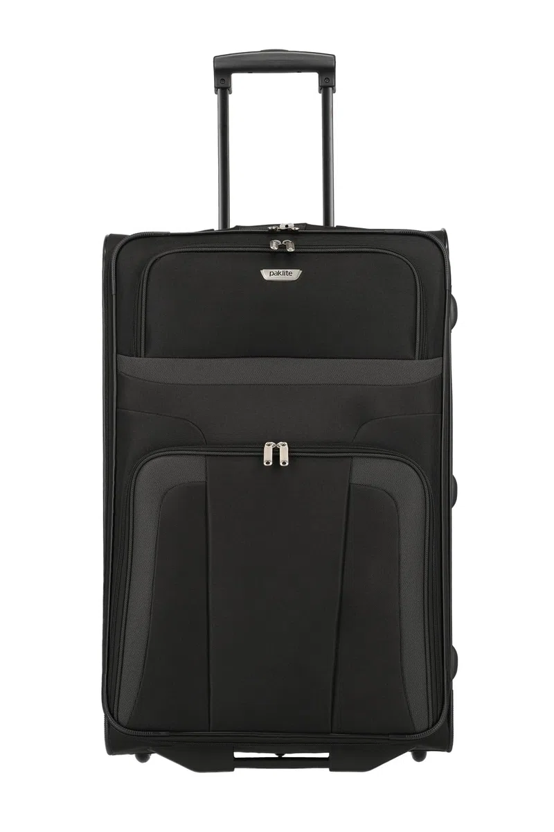 paklite Valigia da viaggio con 2 ruote, grande valigia con rotelle, ORLANDO, trolley classico in softshell dal design senza tempo, 73 cm, 80 L