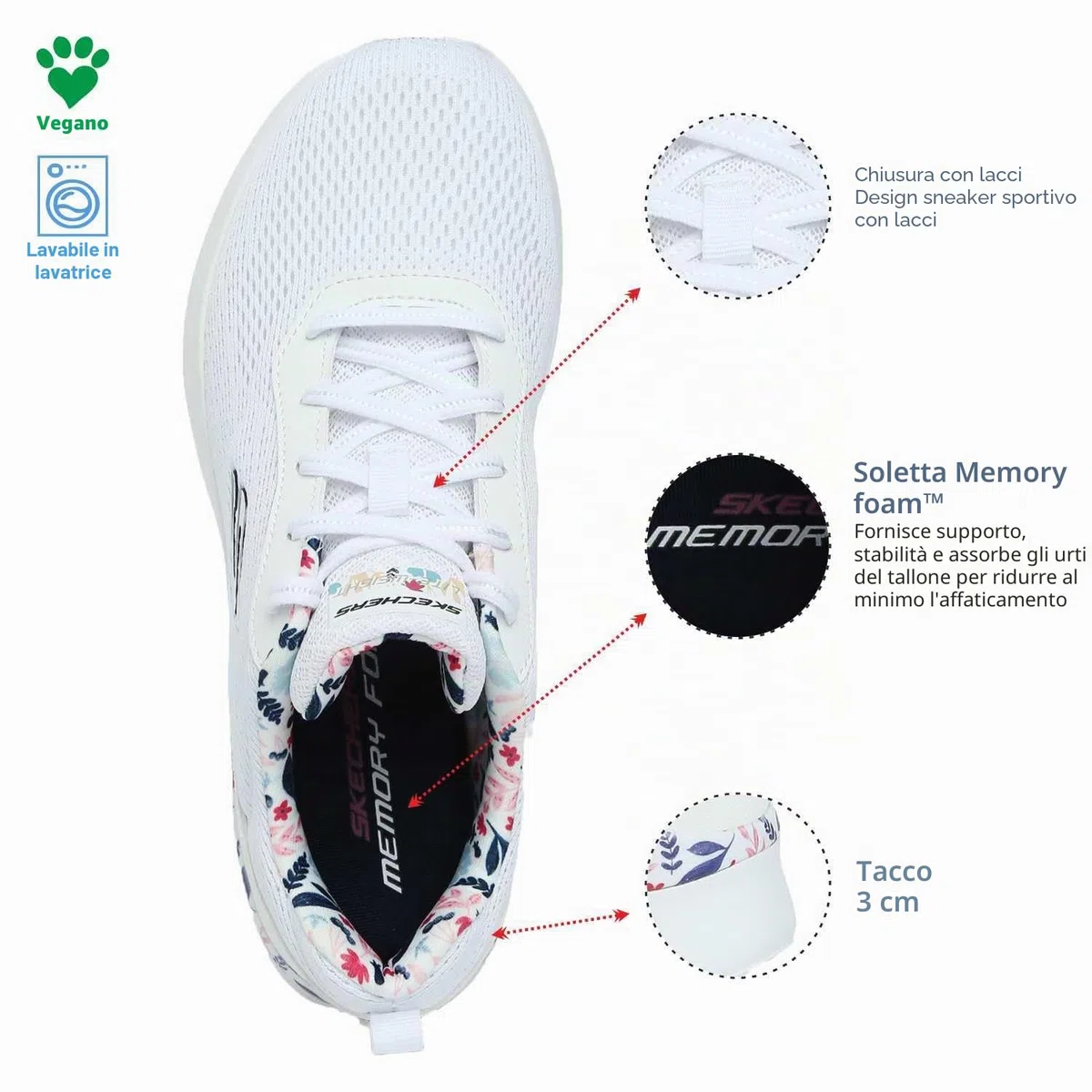 Skechers 149756 Wmlt, Sneaker Donna