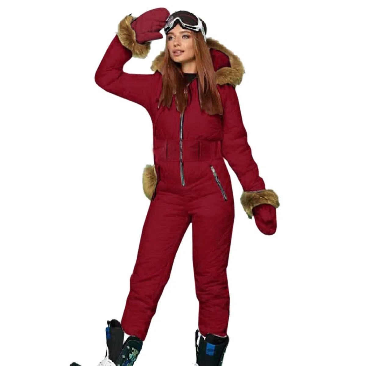 Tuta Da Sci Donna Completa Giacca Invernale Donna Calda Moda Giacca Con Cappuccio Termico Tuta Sportiva Da Esterno Vestiti Neve Donna Tuta Da Sci Donna Intera Tuta Donna Neve