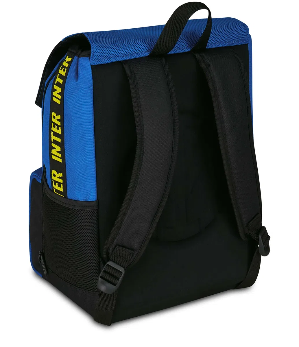 Seven Inter Zaino Calcio Doppio Scomparto Estensibile, Blu, Maxi Capienza, Schienale Preformato, Bambino, Elementare