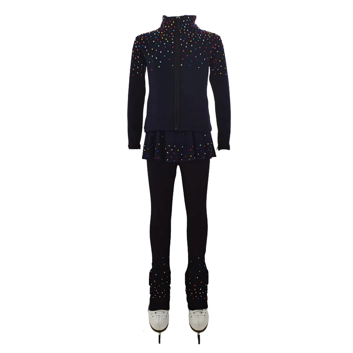 LIUHUO Figura Pattinaggio su Ghiaccio Allenamento Pantaloni Giacche Ragazze Delle Donne Pile Lucido Colorato Diamante Ragazza Confortevole