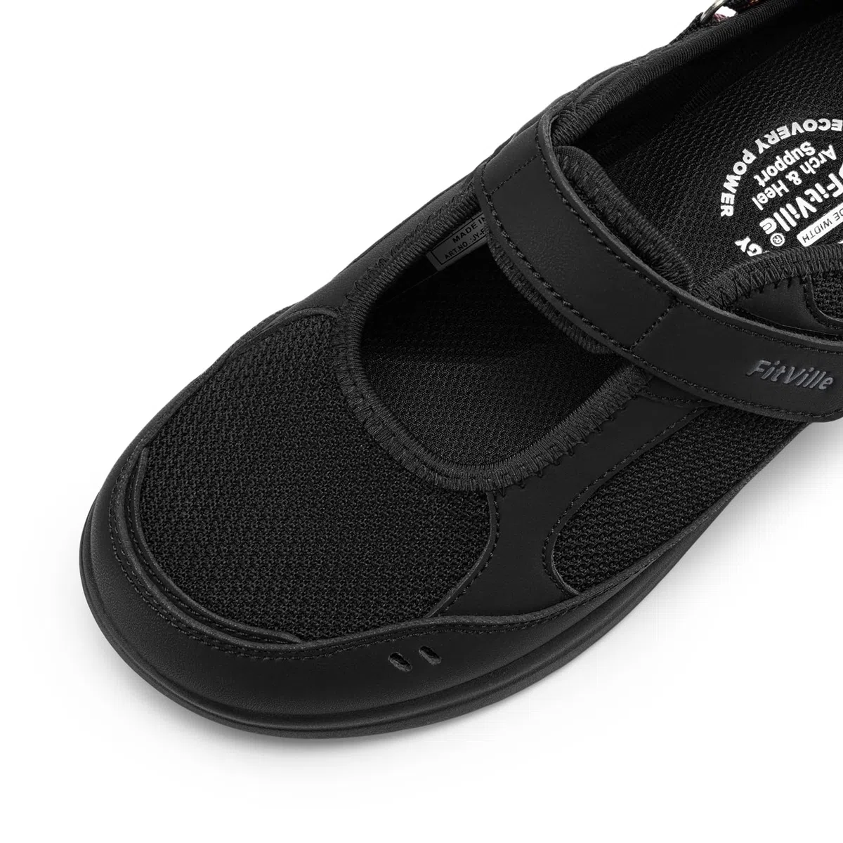 FitVille Sandali Mary Jane Donna con Larghezza Generosa Scarpe Estive con Chiusura Regolabile Leggere, Traspiranti per Passeggiate per Piedi Larghi