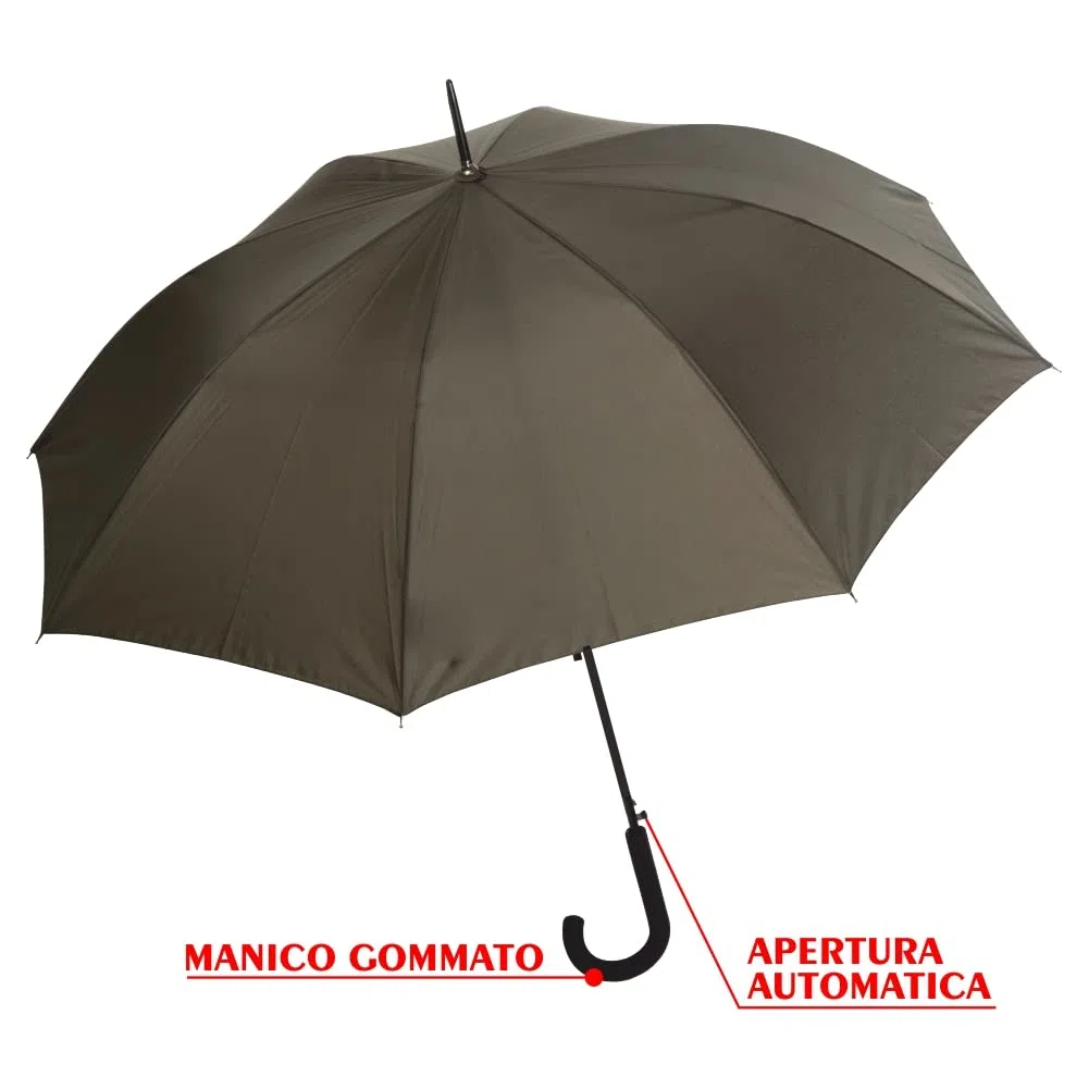 PraTiKo Life 4 Pezzi Ombrello Grande Automatico, Stecche in Fibra di vetro, Resistente al vento, Manico in Gomma, colori assortiti