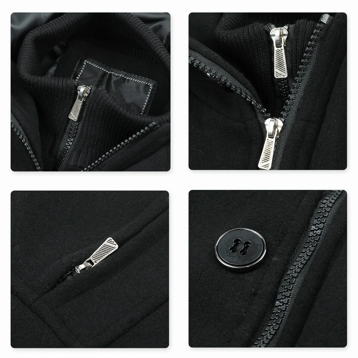 YOUTHUP Cappotto di lana con Cappuccio da uomo Invernale Trincea Cappotti Regular Fit