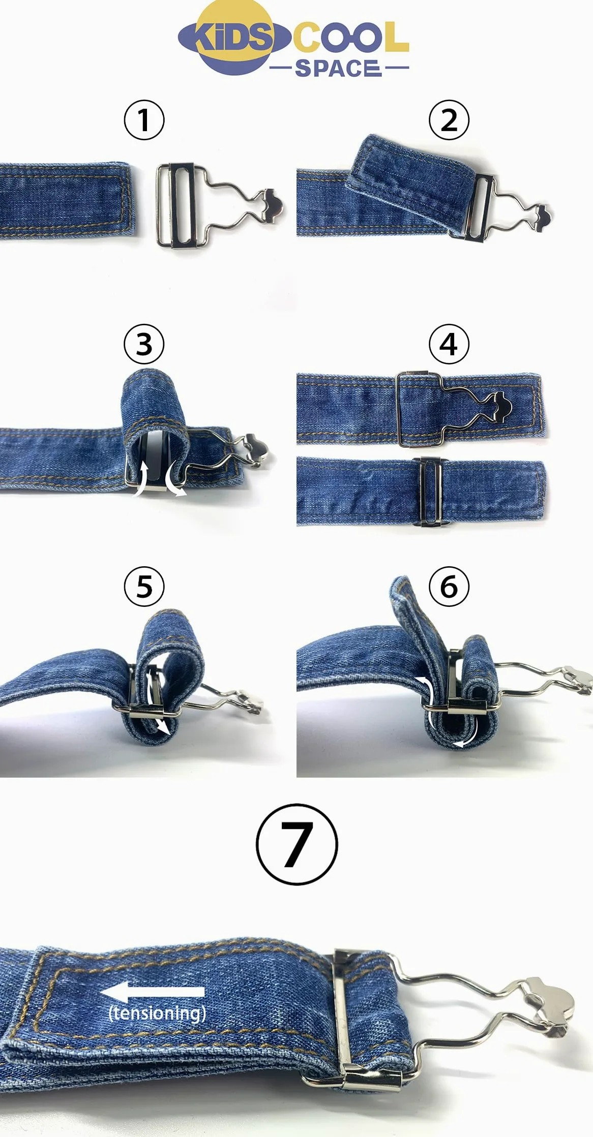 KIDSCOOL SPACE Salopette di jeans per ragazze, pantaloni svasati con gamba larga elastica per bambini piccoli e grandi