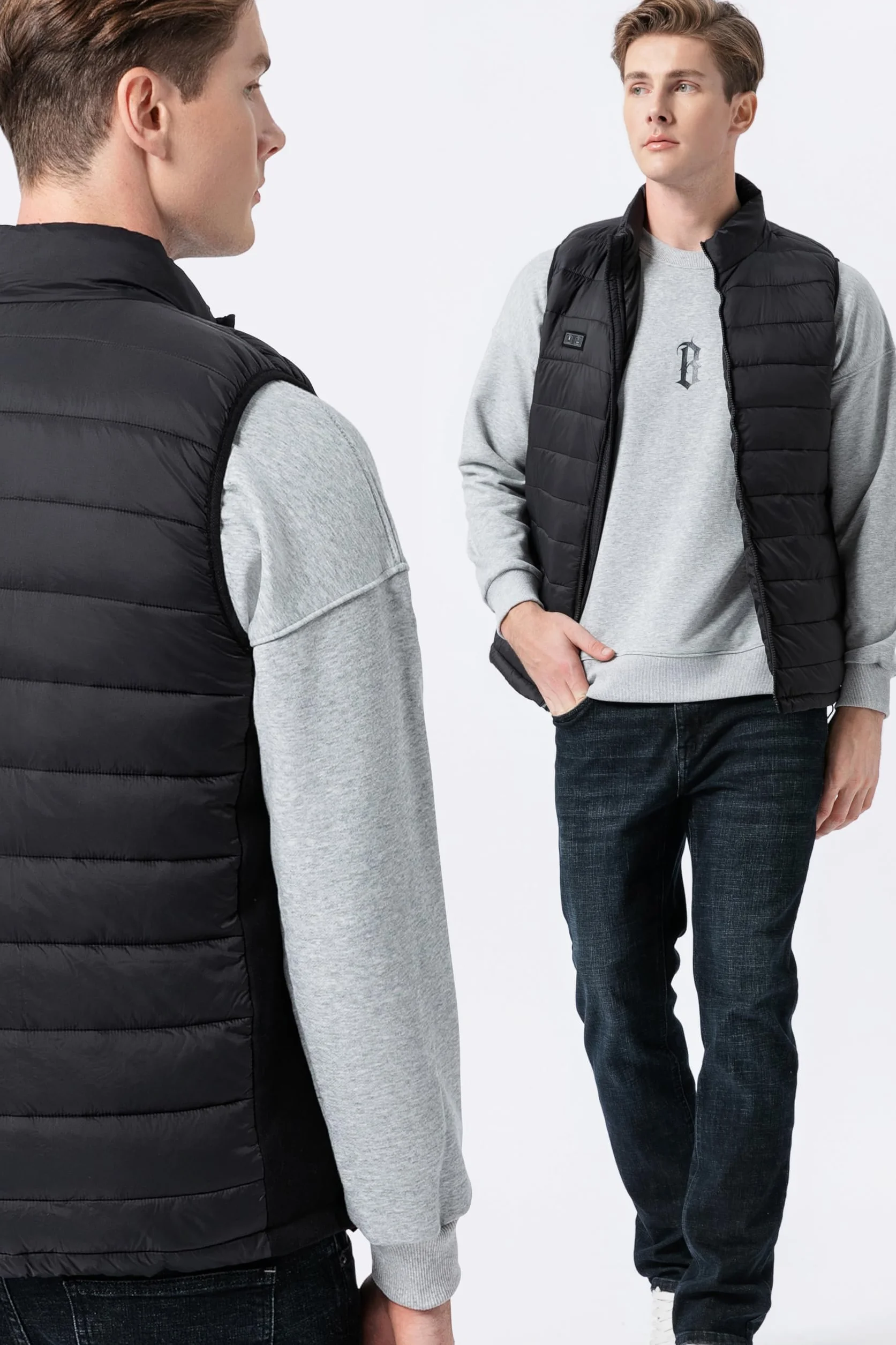 Gilet Riscaldato Uomo, Smanicato Riscaldato Uomo, Gilet Riscaldante uomo con Batteria 10000mAh,3 Livelli Di Temperatura,Ideale Per Lavoro All’Aperto, Escursioni, Pesca, Inverno