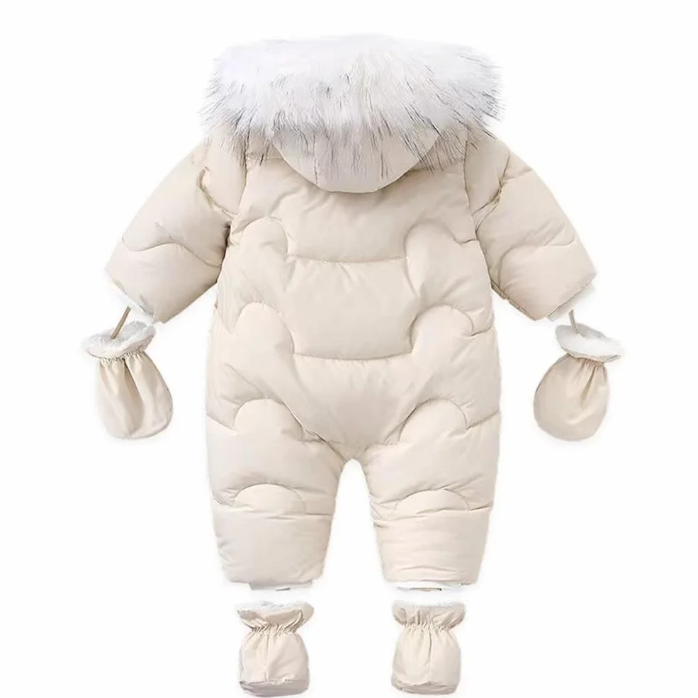 Tuta da Neve per Bambino Inverno con Guanti e Scarpe Bimbo Pagliaccetto da Neve Invernale con Cappuccio Tutina Caldo Trapuntato con Cotone