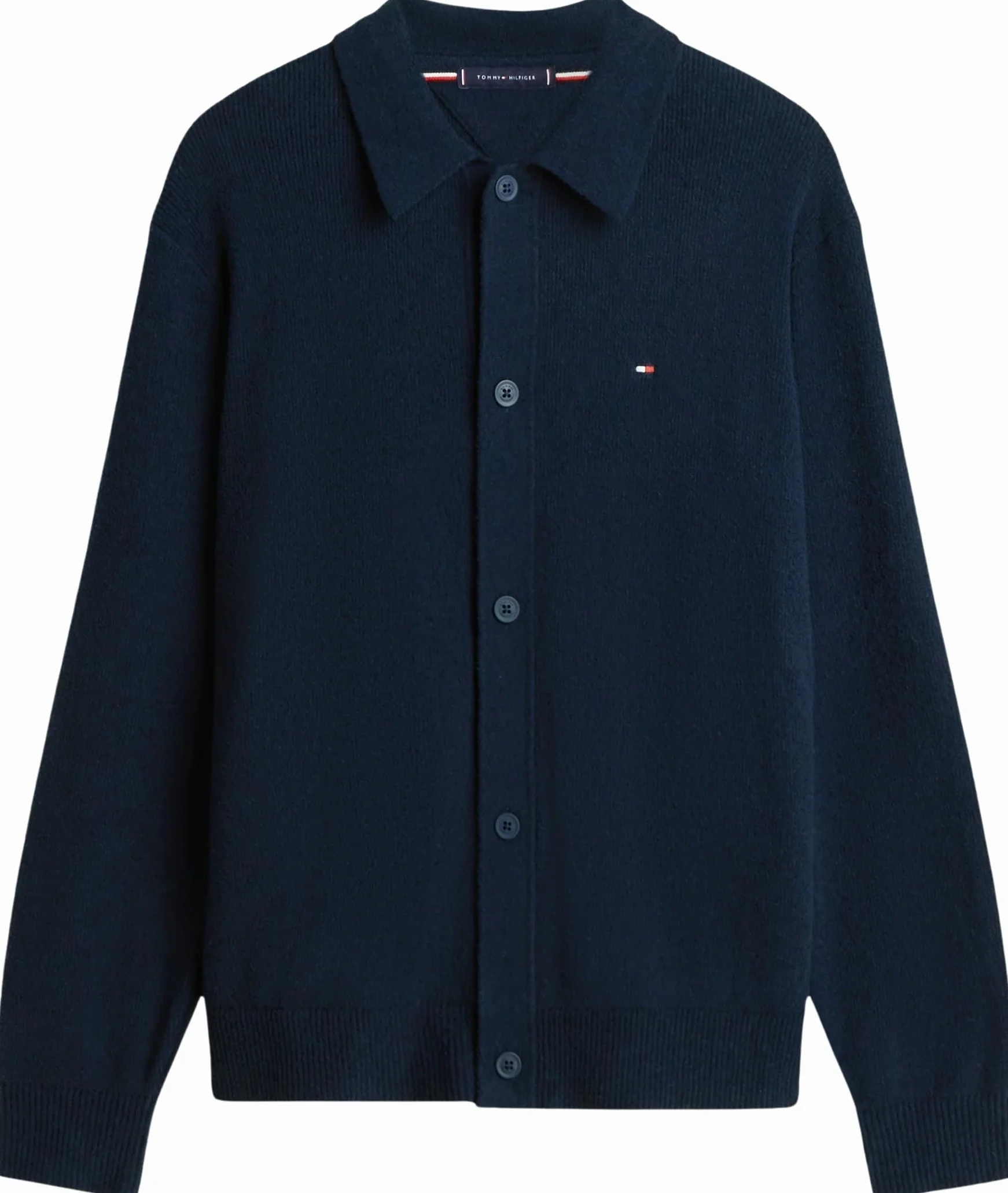 Tommy Hilfiger Textured Polo Cardigan Mw0mw41546 Maglione Cardigan Unisex - Adulto