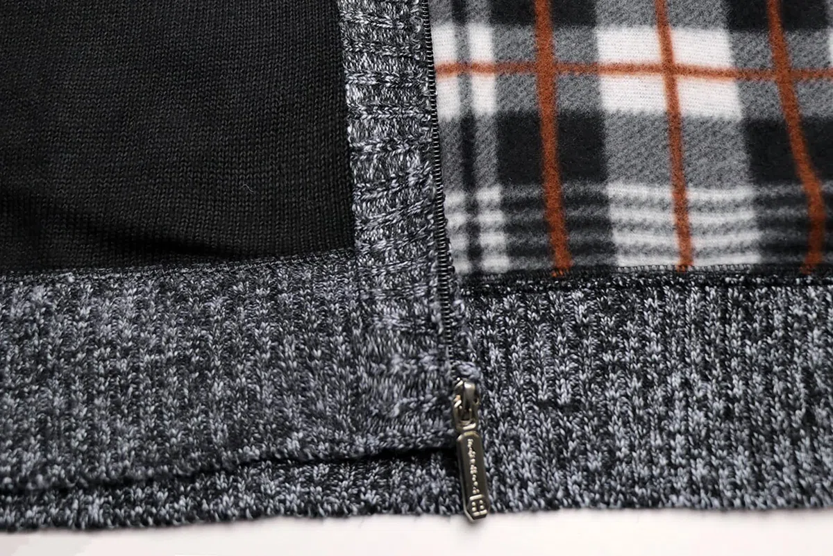 Cardigan da Uomo Lavorato a Maglia con Cerniera Intera Giacca Stand Collare Classico Felpa Manica Lunga Giacca Pullover con Zip Invernale