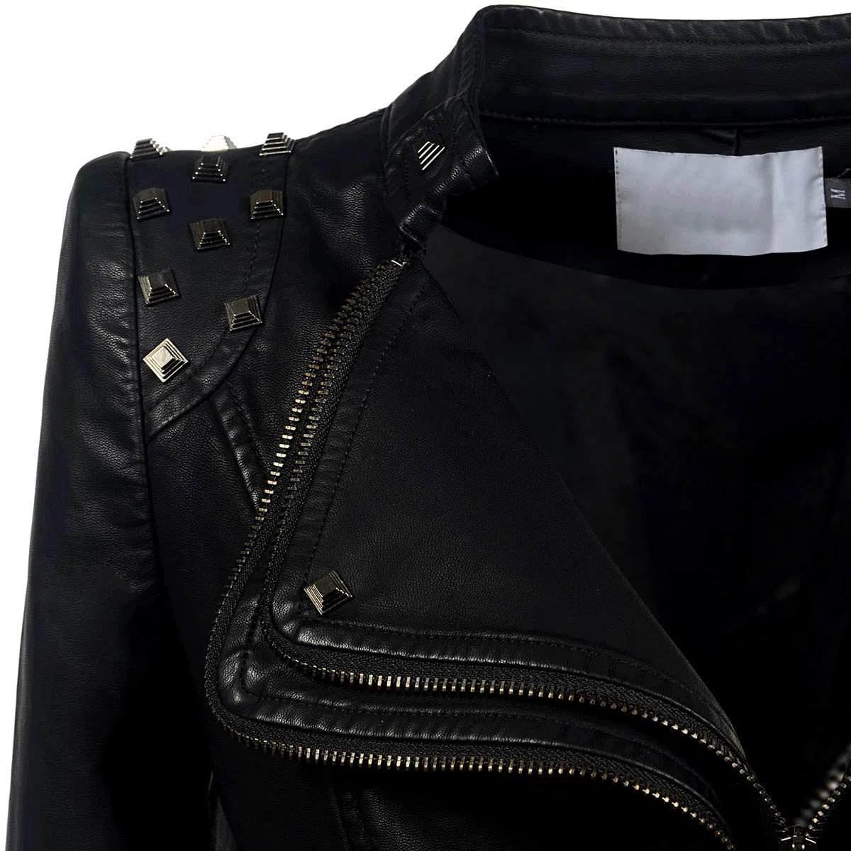 E-girl Giacca da donna in pelle sintetica con chiusura lampo, P603