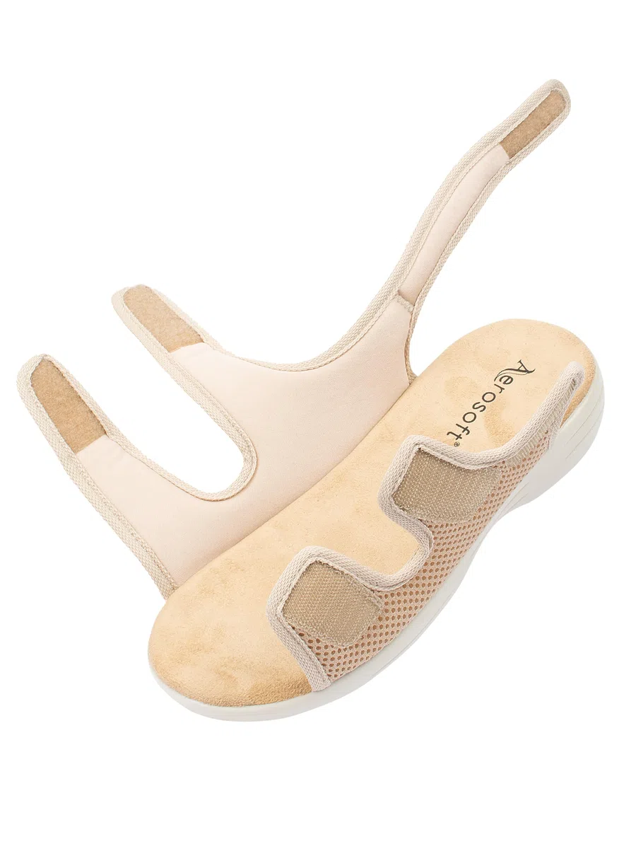 Aerosoft Sandali stretch 18 riabilitazione uomo donna – aperto con chiusura in sul tallone, antiscivolo