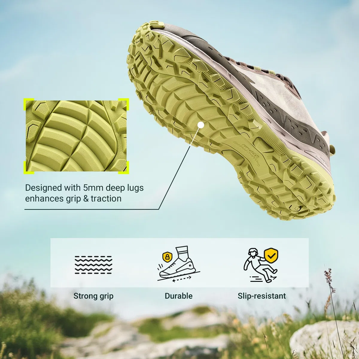 FitVille Scarpe da Escursionismo Uomo Extra Larghe Impermeabili e Antiscivolo Sneakers da Trekking Scarpe Sportive per Camminare e Outdoor