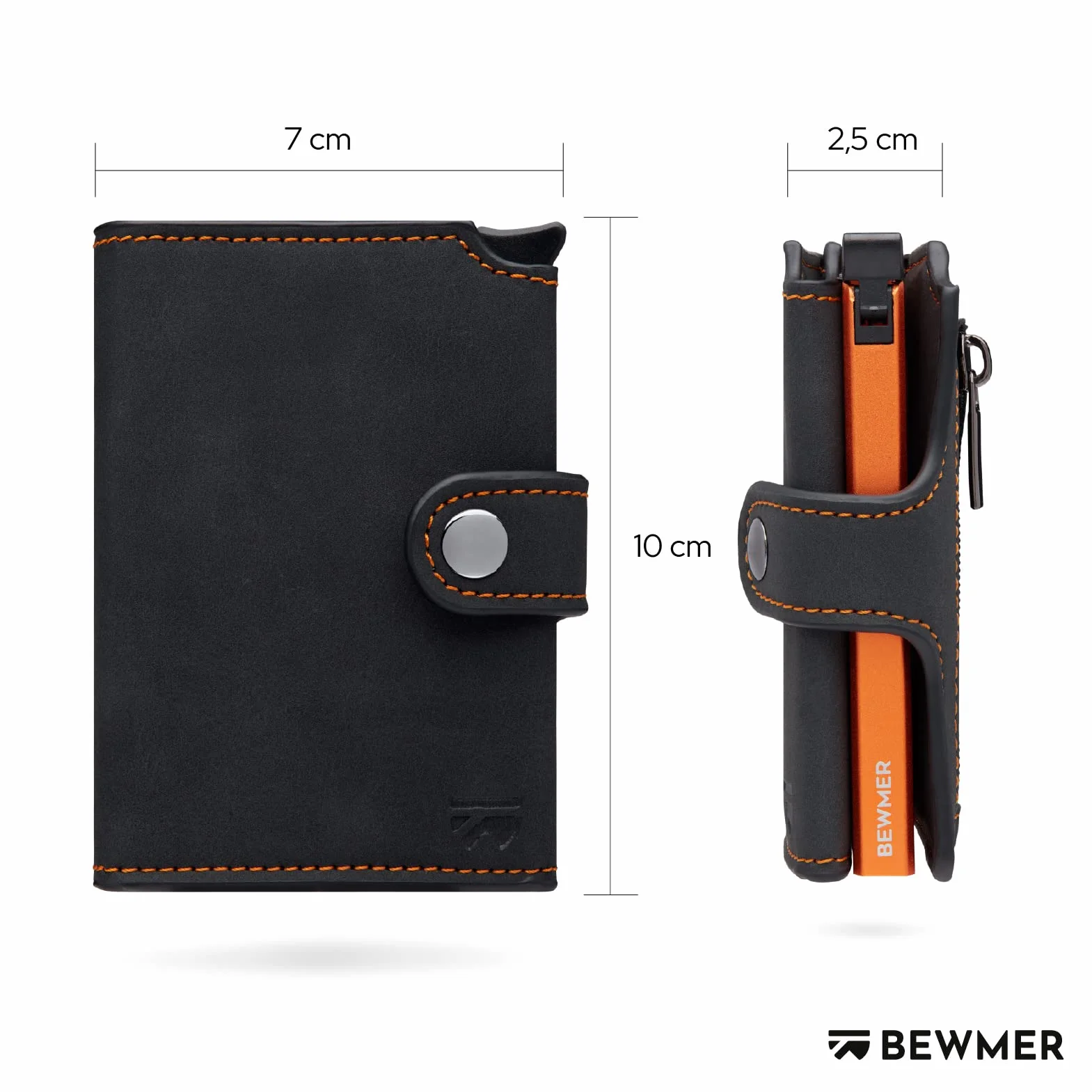 BEWMER v2 Portafoglio Uomo Slim In Similpelle Con Protezione RFID Anticlonazione Porta Carte Credito 9 Tessere Portamonete