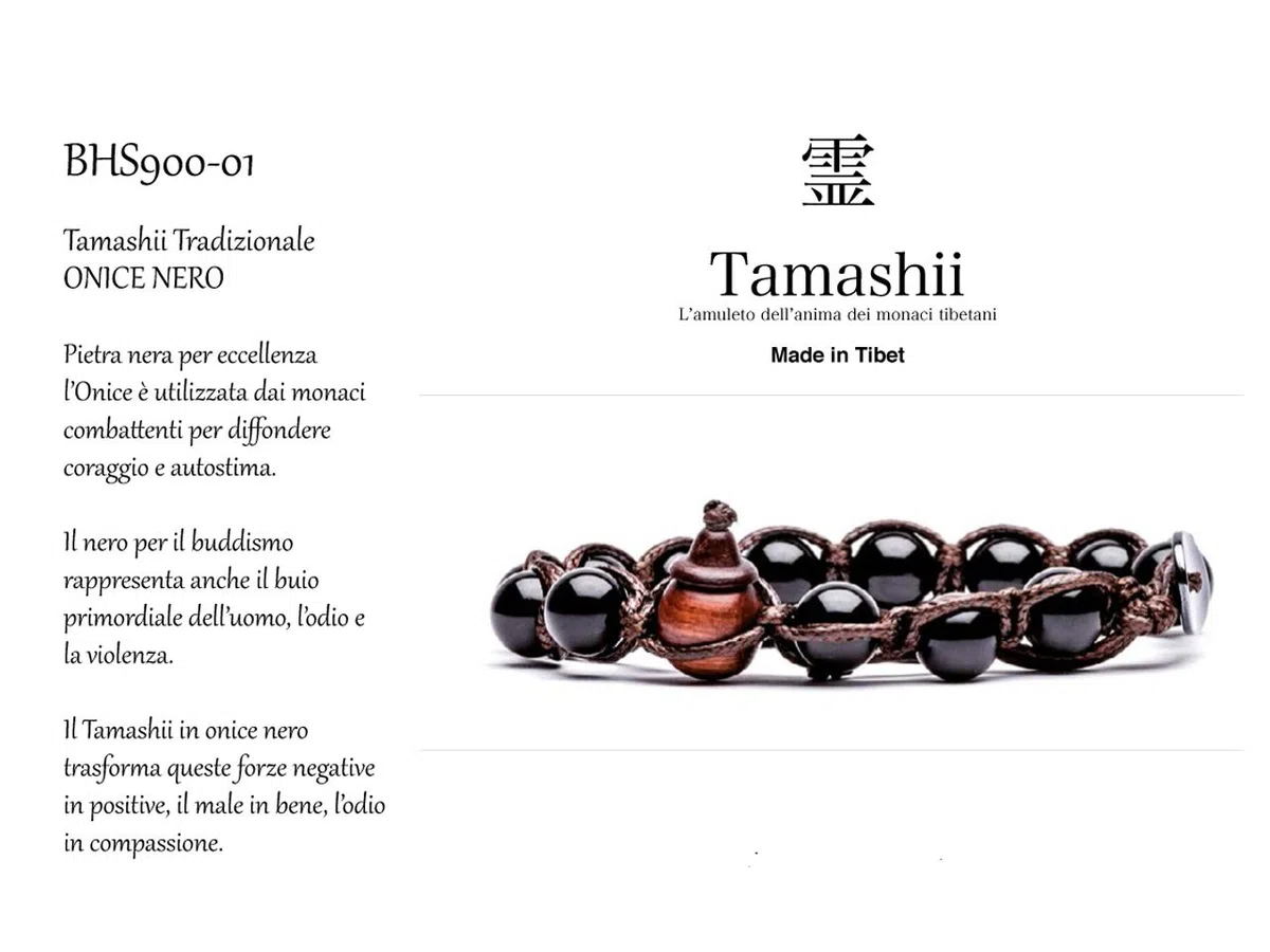 Tamashii Bracciale originale tibetano realizzato con pietre naturali ONICE