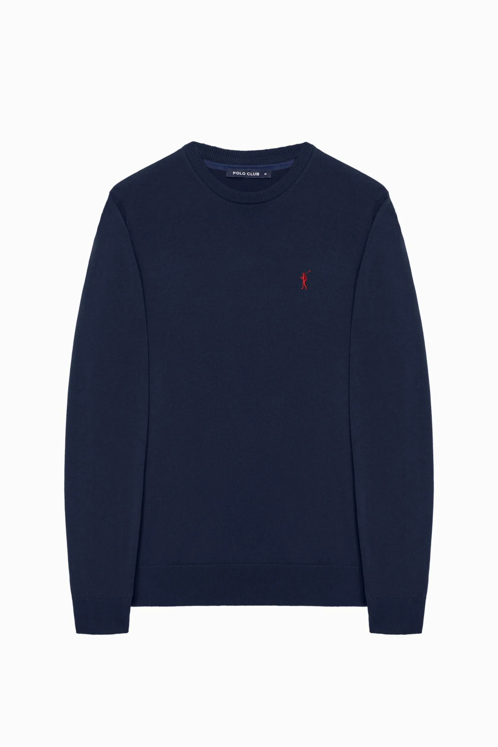 Polo Club Maglione a Treccia da Uomo con Logo e Scollo Tondo