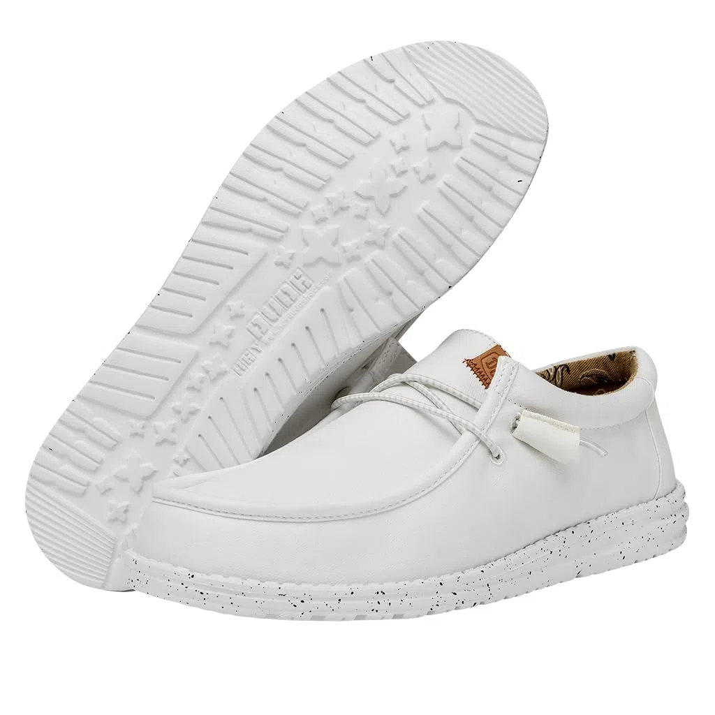 HEYDUDE Men Wally Washed Canvas White Casual Moccasin 41 EU