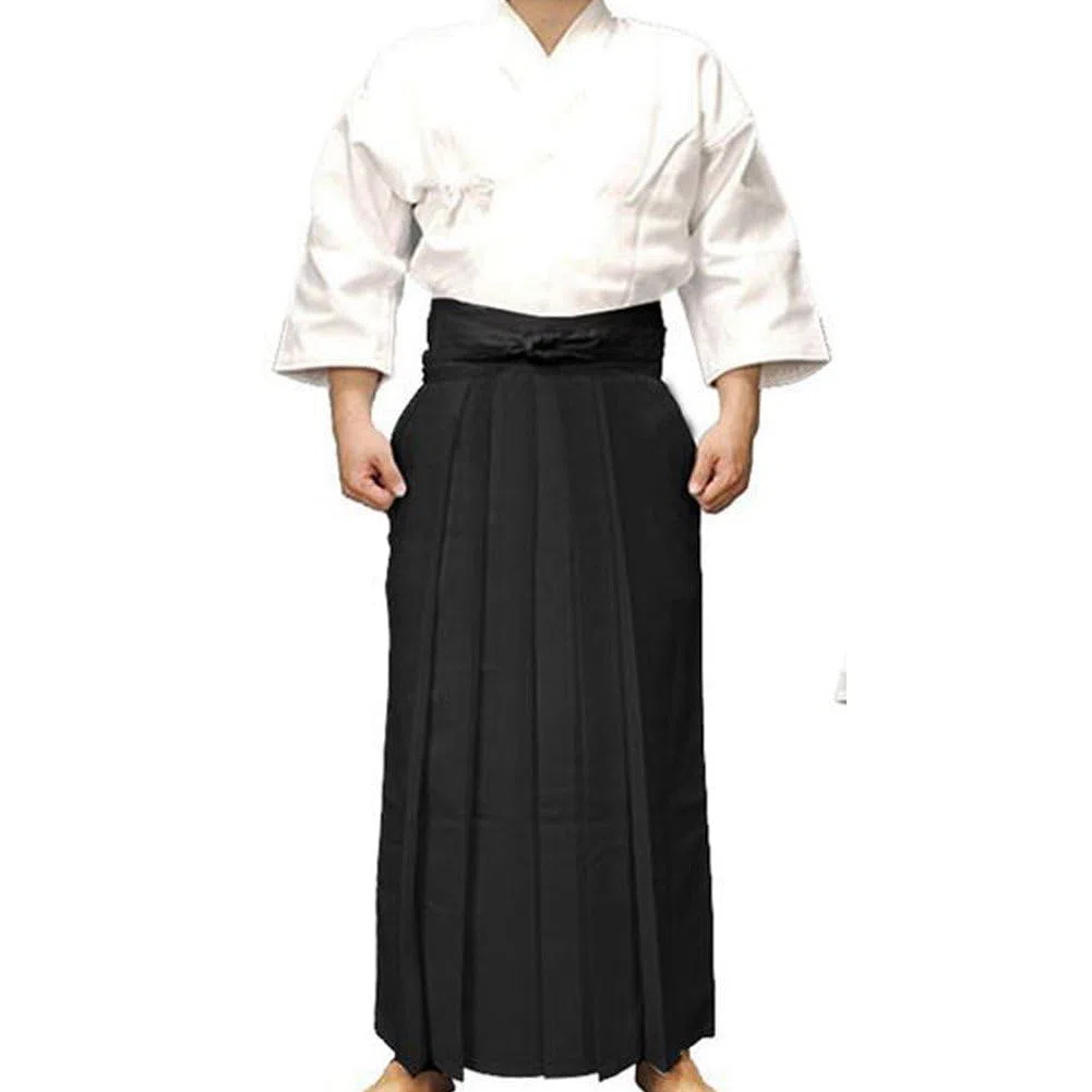 Pantaloni Hakama Kendo 1 Pezzo, Abbigliamento Sportivo per Arti Marziali Tradizionali Giapponesi, Uniforme Hakama Aikido Hapkido per Uomo E