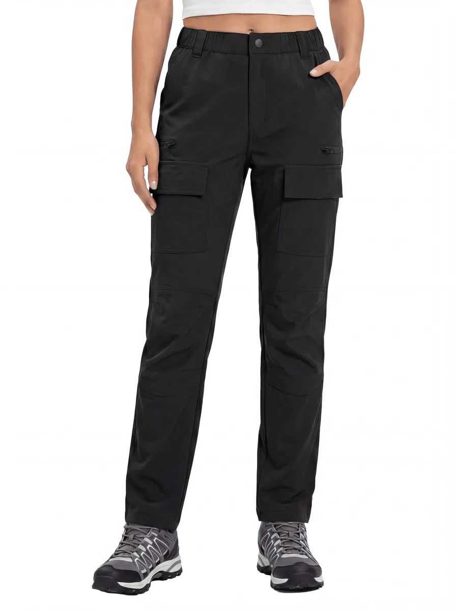 GymBrave Pantalone da Trekking Donna Leggero Impermeabile Cargo con Tasca Zippata