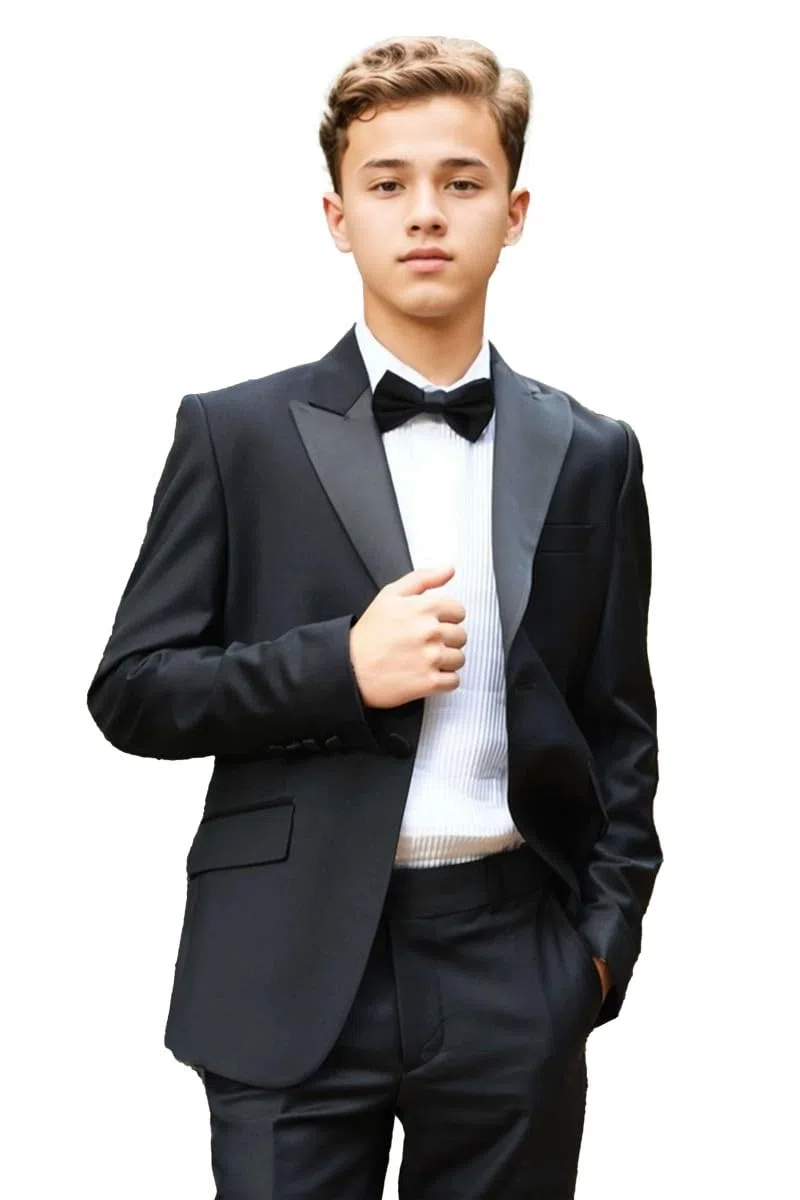 Vestito da cerimonia nuziale per ragazzi ragazzi Comunione vestito battesimo vestito 2 pezzi bambini smoking festa per bambini abiti da ballo nero