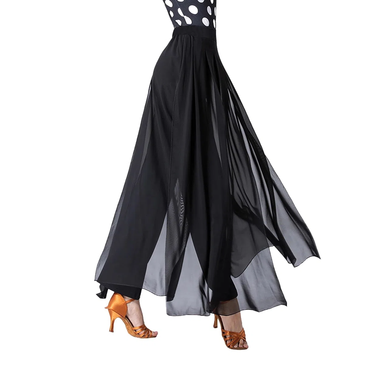 Donne Latino Pantaloni di Danza Moderna Pratica di Danza Indossare Lungo Spacco Sala da Ballo Danza Elastico Vita Pantaloni Donna