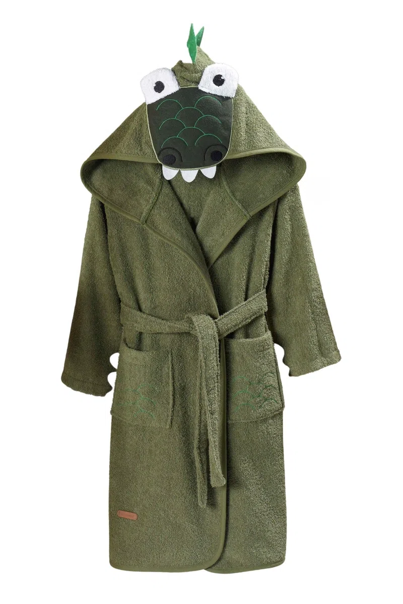 ELY PARKER Accappatoio Bambino e Ragazzo, Spugna, Asciugamano in Cotone Turco, con Cappuccio, Animale, Morbido, Assorbente, Comodo, Spesso