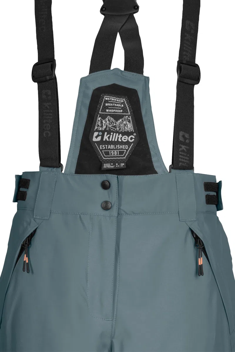 Killtec - Ksw 204 Bys Ski Pnts, Pantaloni da Sci/Funzionali con Pettorina con Zip, paraneve e Protezione Bordi Bambini e Ragazzi