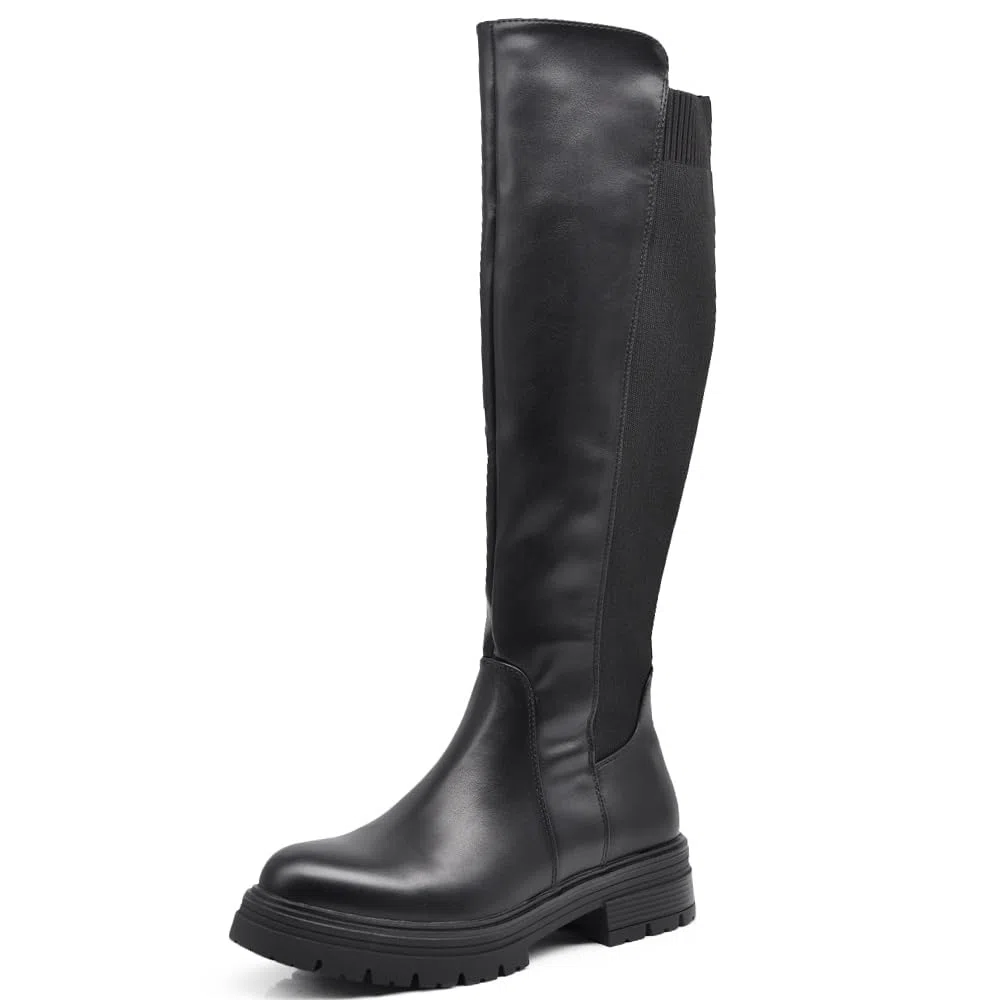 IF Fashion Stivali Scarpe da Donna Tessuto Stretch Polpaccio Elasticizzato G663