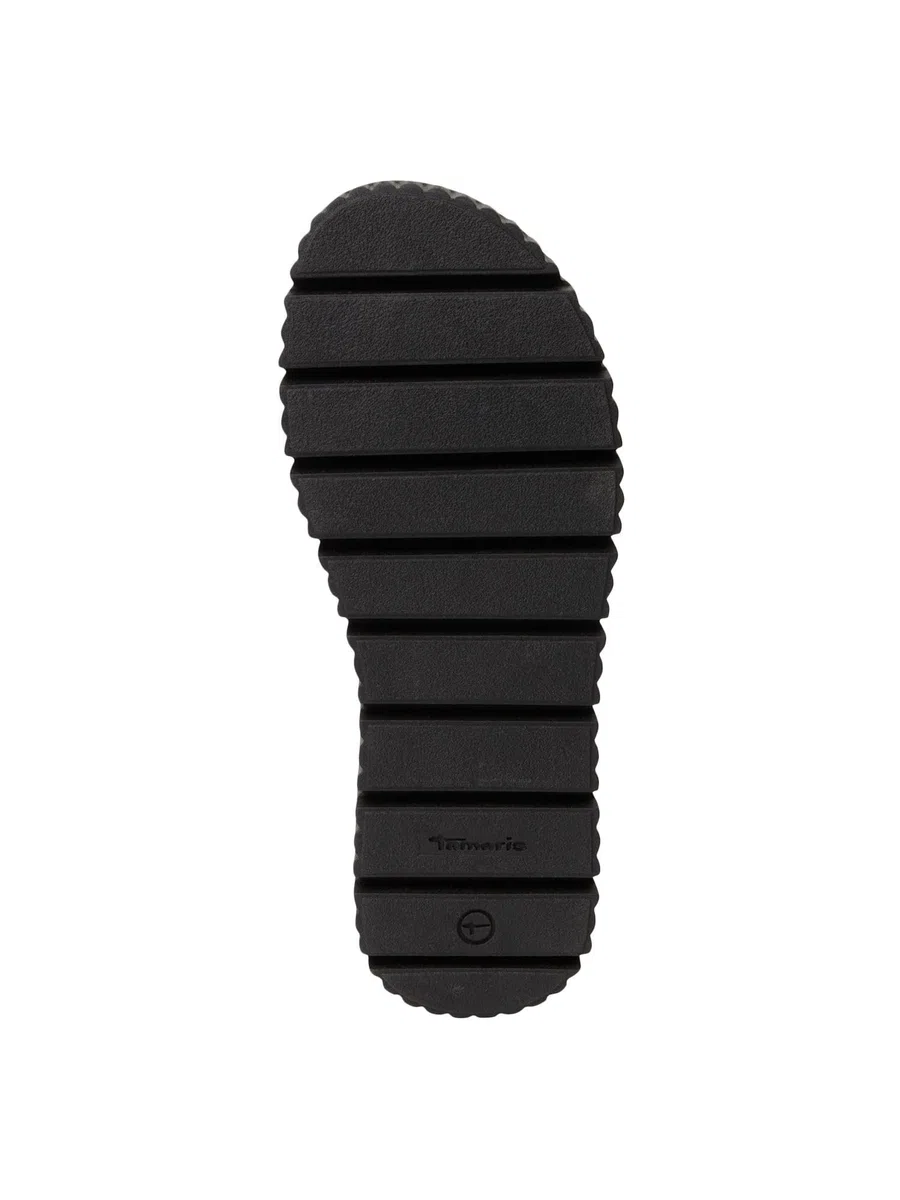 Tamaris Donna pantolette con tacco a zeppa in pelle nero 40 EU