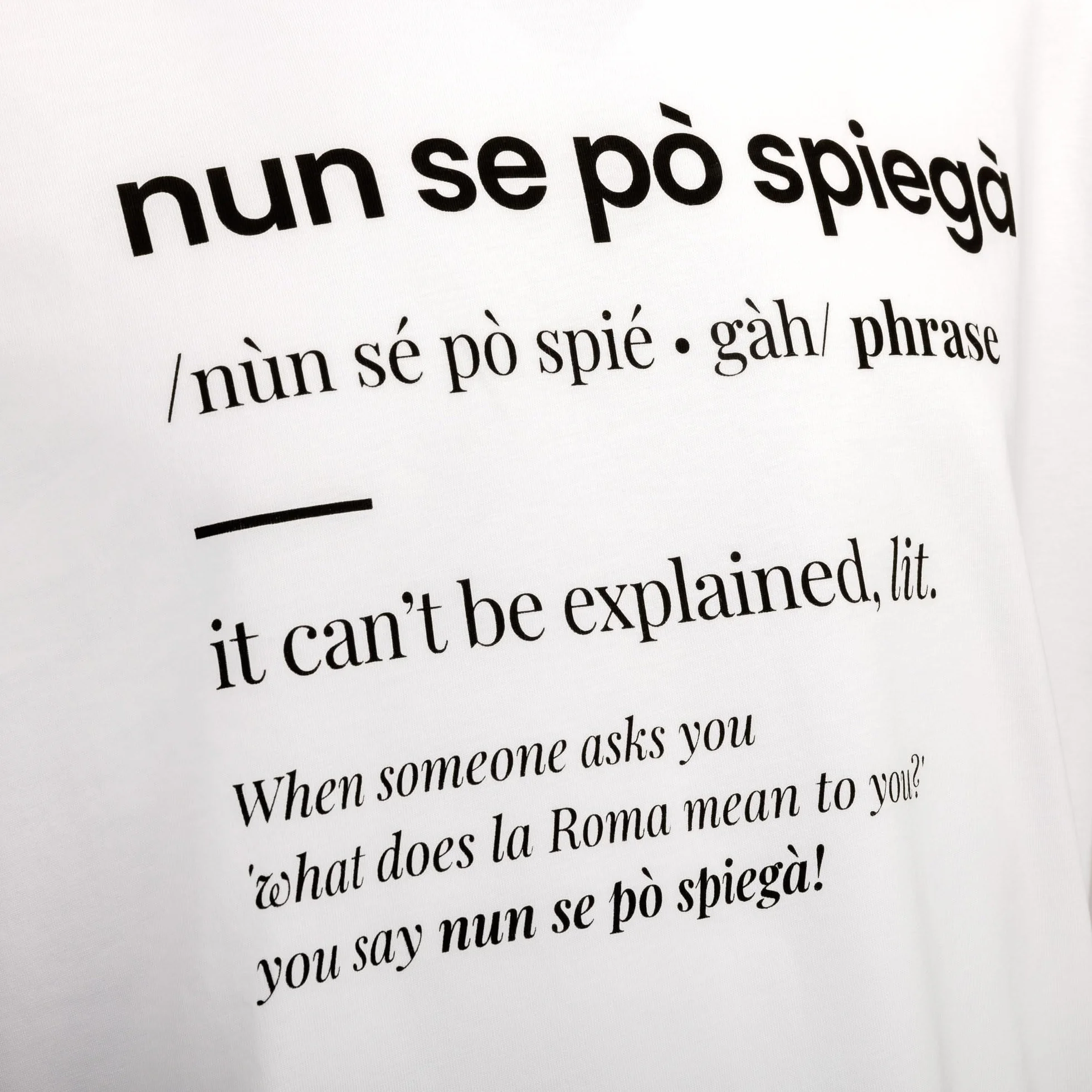 AS Roma T-Shirt Nun Se Po Spiega T-Shirt Unisex - Adulto (Pacco da 1)