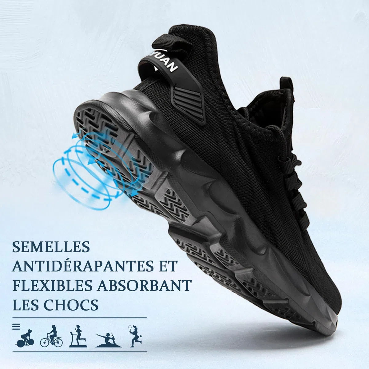 ZGPWZWL Scarpe Donna Sneakers Running Comode Tennis Fitness Palestra Sportive Confortevole Trekking Camminata Scarpe,Nero,39 EU