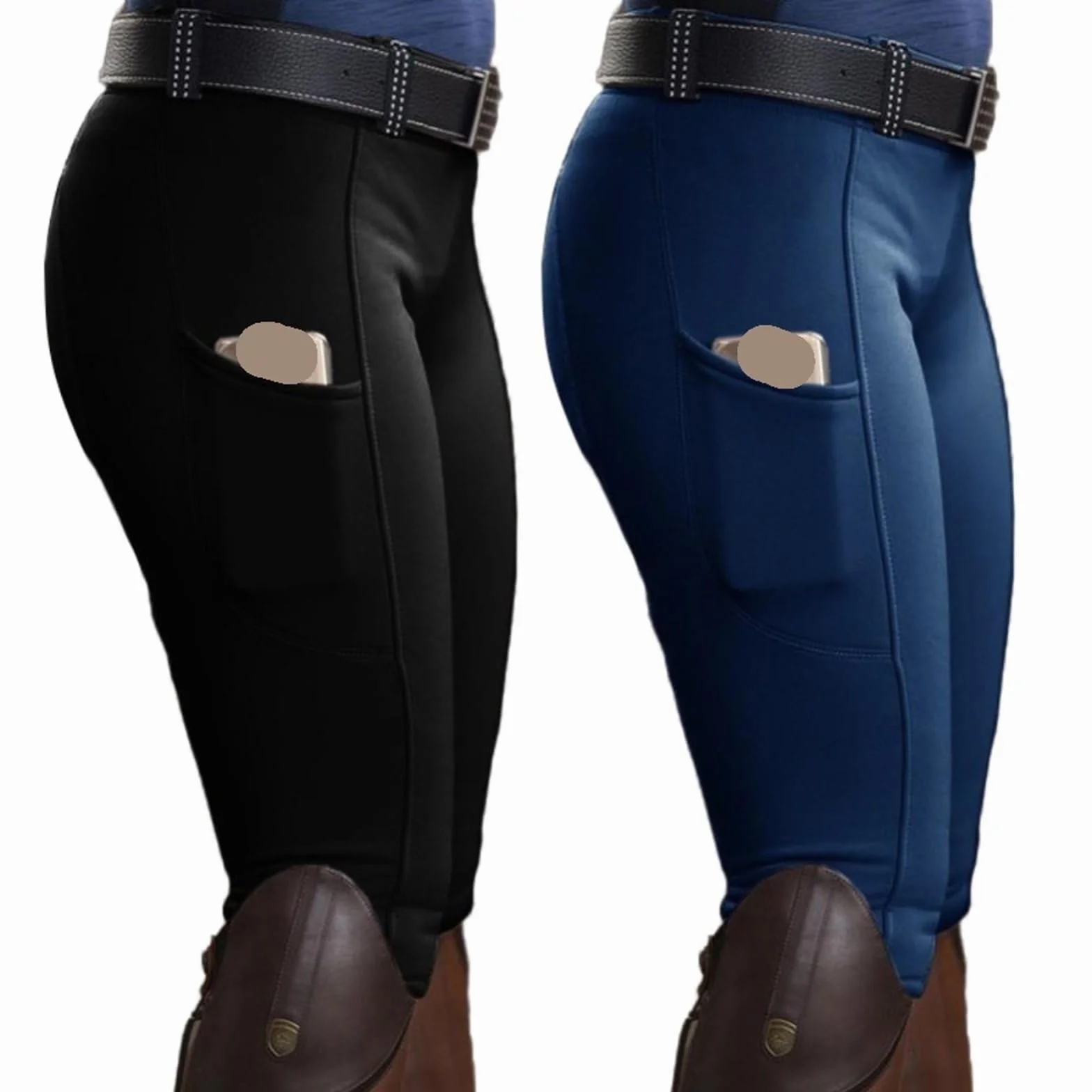 Pantaloni da Equitazione Elastici a Vita Alta Donna Uomo