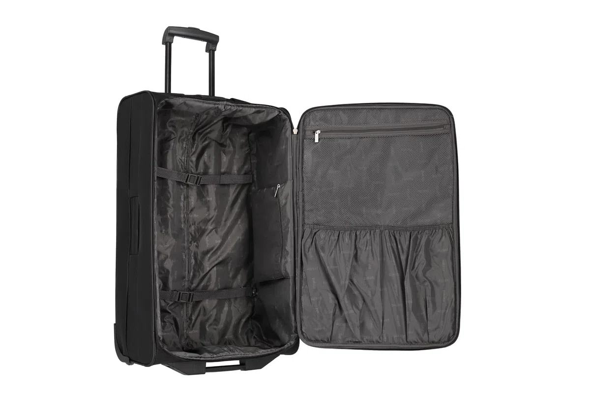 paklite Valigia da viaggio con 2 ruote, grande valigia con rotelle, ORLANDO, trolley classico in softshell dal design senza tempo, 73 cm, 80 L