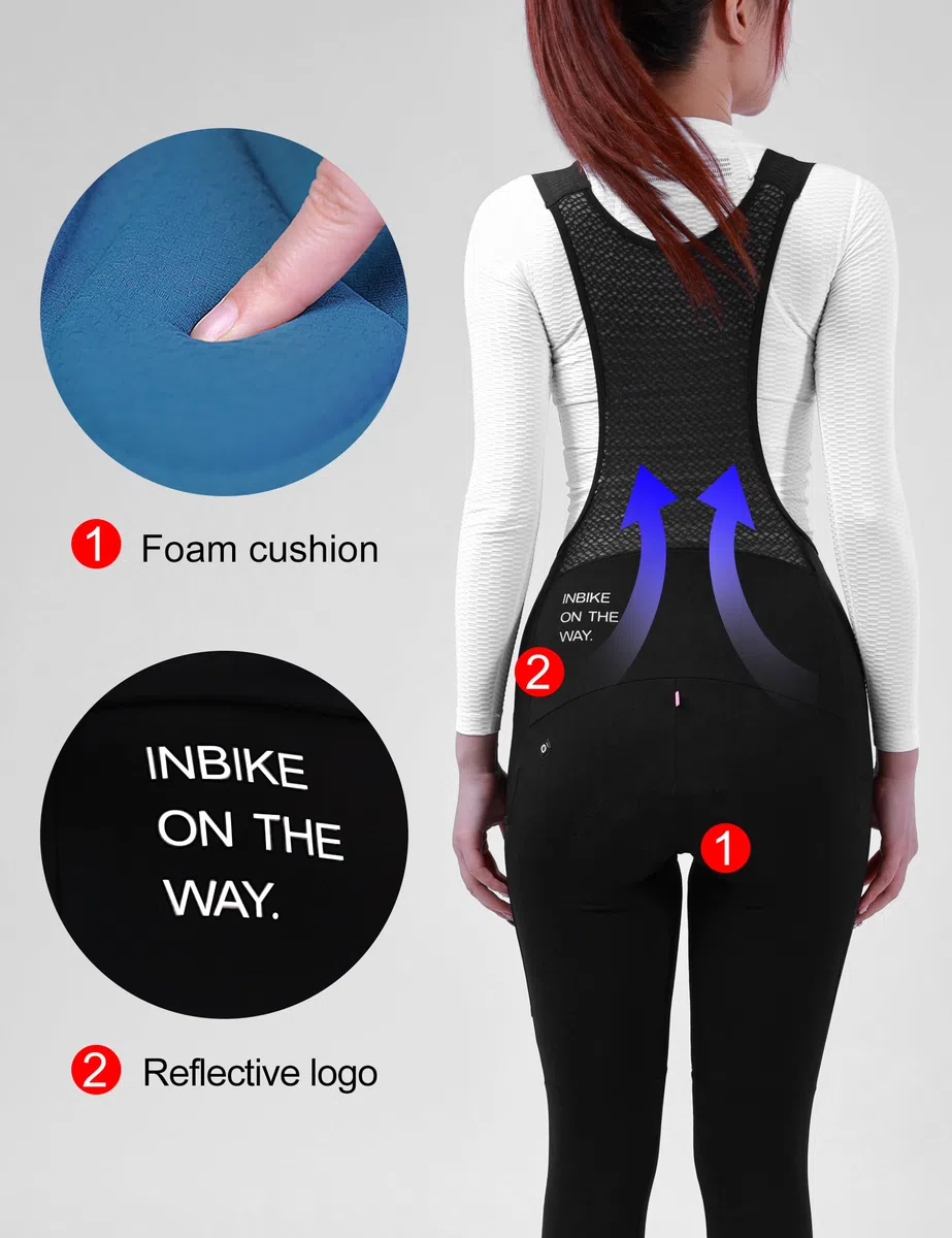 INBIKE Pantaloni Ciclismo Donna Invernali di Pile Pantaloni Ciclista Donna con Tasche Pantaloni Bici Termici Professionale 3D Gel Imbottito Calzamaglie Sportivi Leggings Lunghi Aderente
