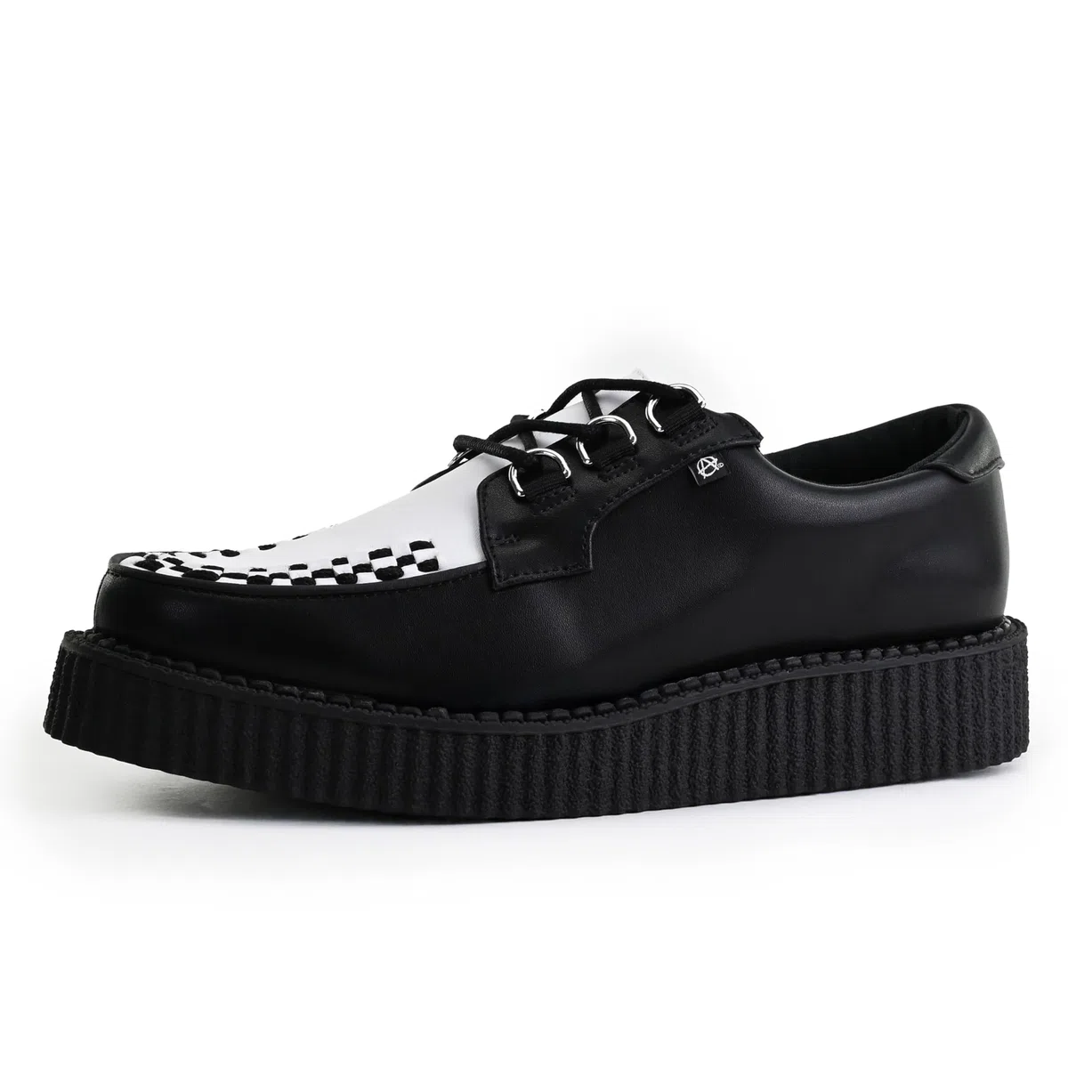 T.U.K Anarchic Creeper Scarpe in Pelle per Uomo e Donna - Scarpe Gothic e Punk Rock - Creeper da Bordello - Scarpe con Zeppa Stringate