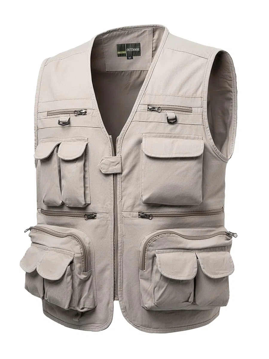 Gilet da Pesca da Uomo Safari Estivo Gilet da Fotografo Senza Maniche Caccia Sportivo Giubbino