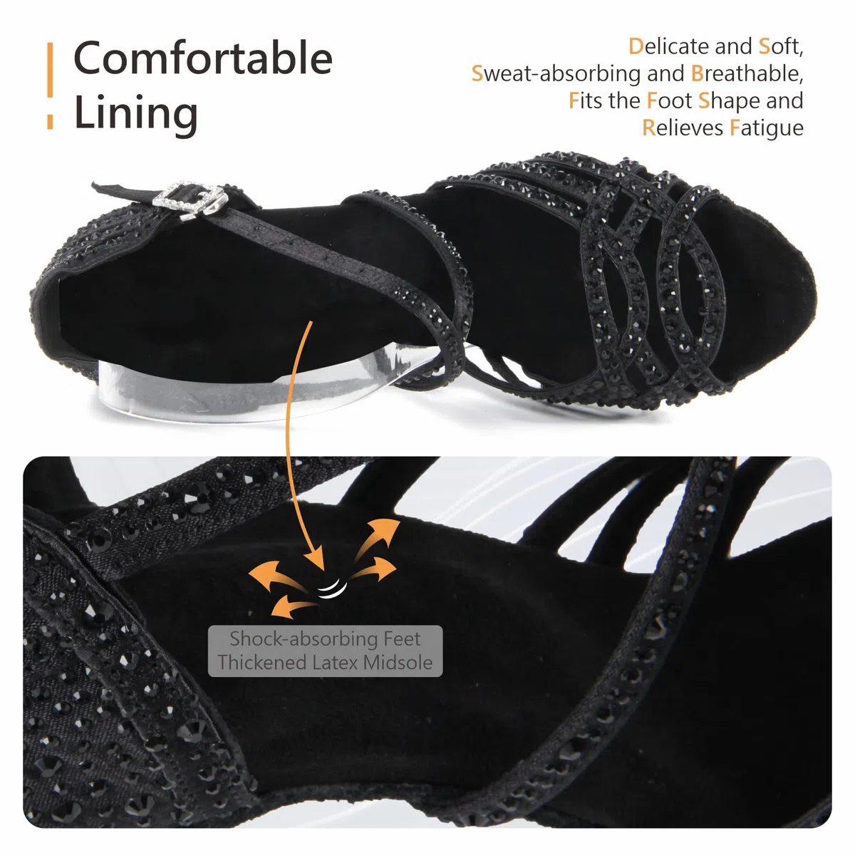 Donna Peep Toe Cross Strap Strass Tango Social Ballroom Scarpe da Ballo Latino Scarpe da Ballo per Feste di Matrimonio