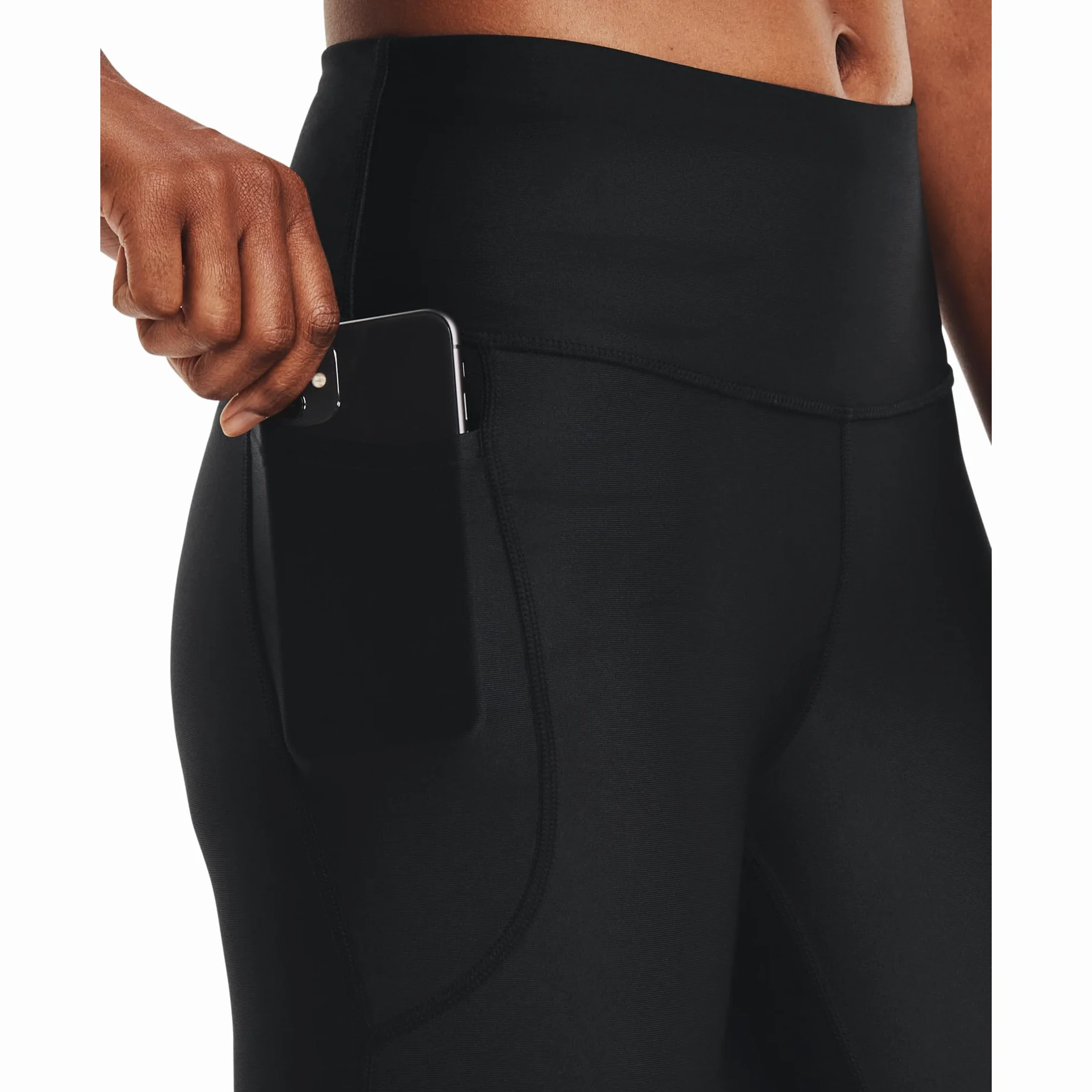 Under Armour - HeatGear Armour - Fascia Alta Antiscivolo con Tasche Capri, Leggings Donna