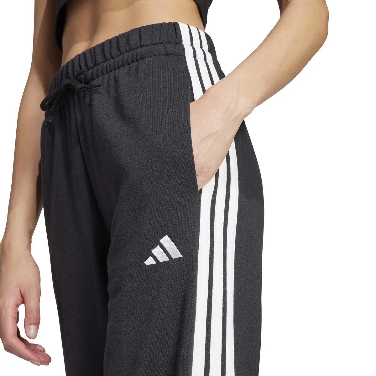 adidas Donna Essentials 3-Stripes Open Hem French Terry Pants