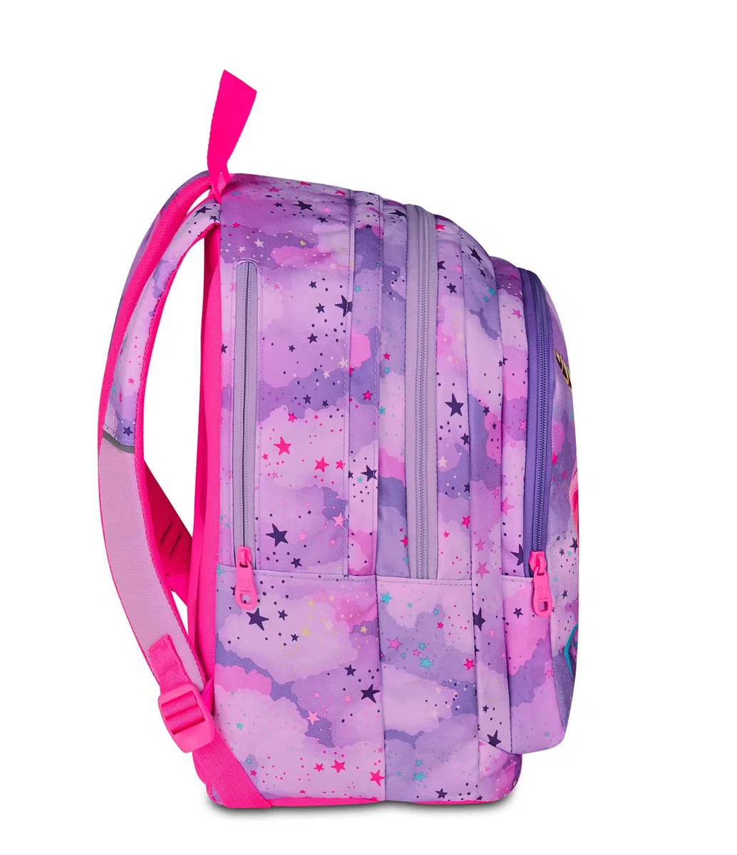 SJ GANG STYLE JAM GANG Zaino Scuola Advanced, Fucsia, Maxi Ali Estraibili, Doppio Scomparto e Tasca per Borraccia, 29 L, Zaino Scuola Elementare, Zaino Bambina