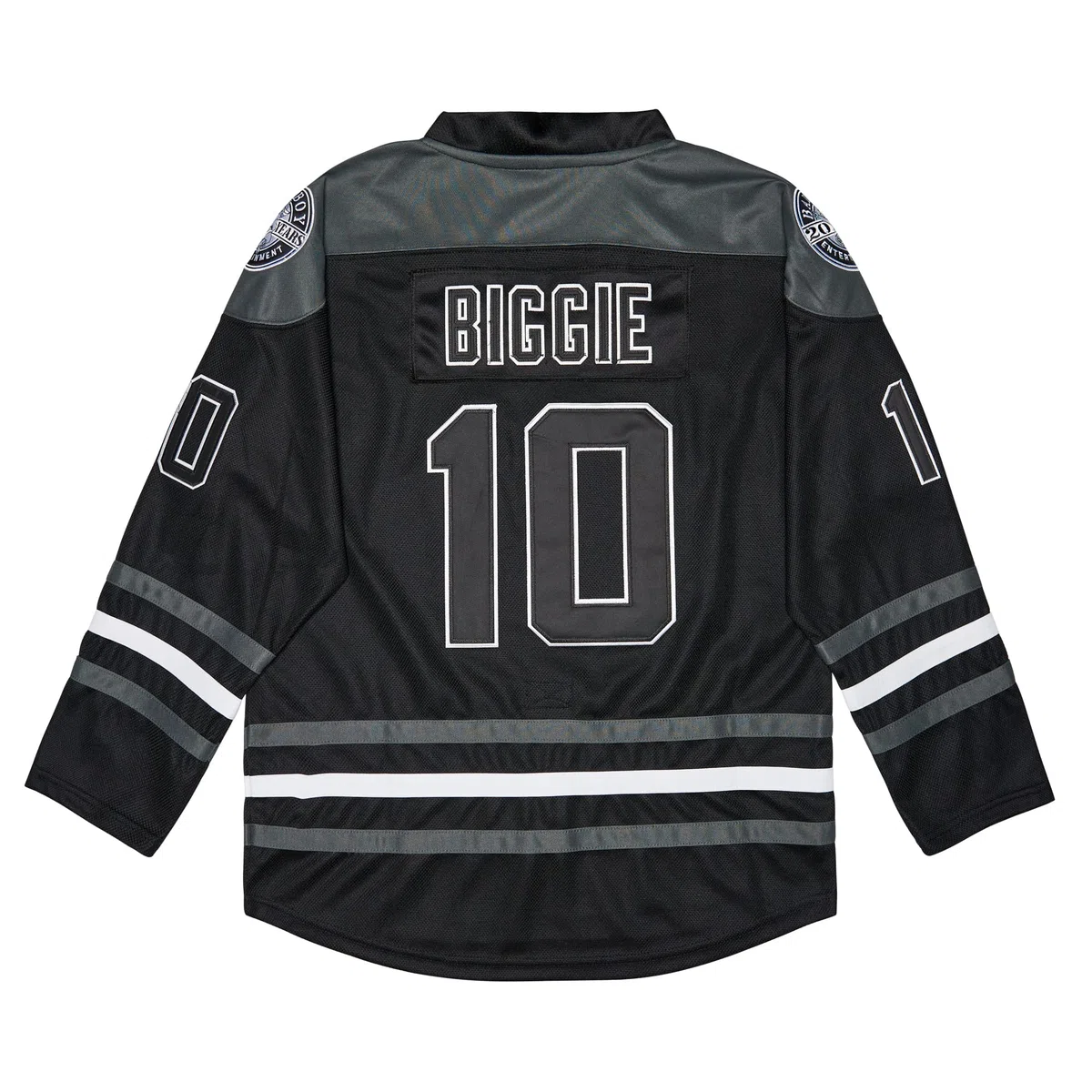 Men's #10 Smalls Bad Boy 90S Hip Hop Long Sleeve Black Hockey Jersey