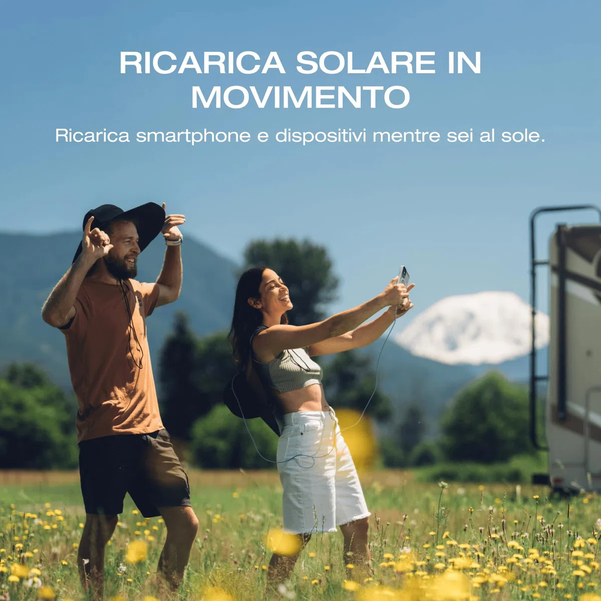EcoFlow Cappello Solare(M-L) con Generazione di energia Solare a 360 Gradi, Impermeabile, Ultra Leggero, con Doppia Porta USB-A e USB-C, per Escursionismo, Pesca e in Spiaggia