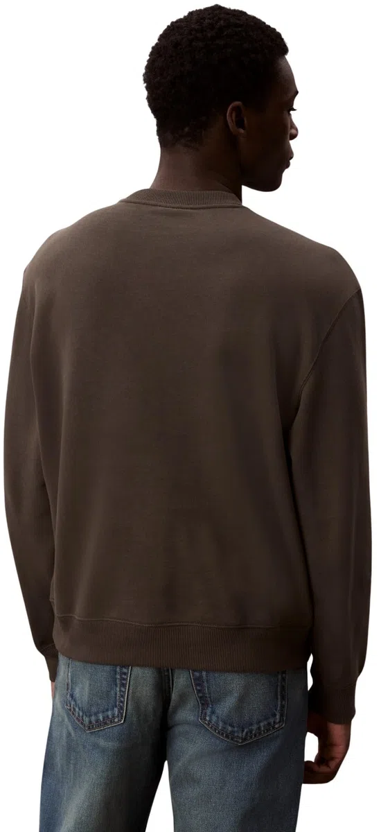 Calvin Klein Uomo Felpa Terry Monogram Relaxed Fit, Marrone (Beluga), XXL