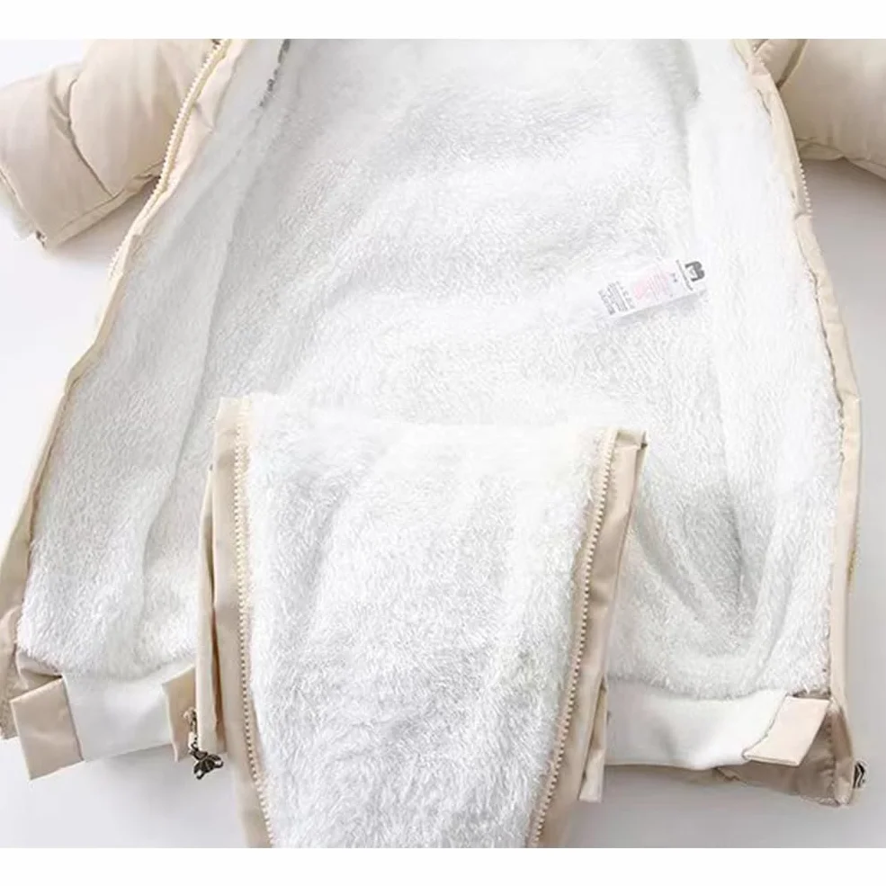 Tuta da Neve per Bambino Inverno con Guanti e Scarpe Bimbo Pagliaccetto da Neve Invernale con Cappuccio Tutina Caldo Trapuntato con Cotone