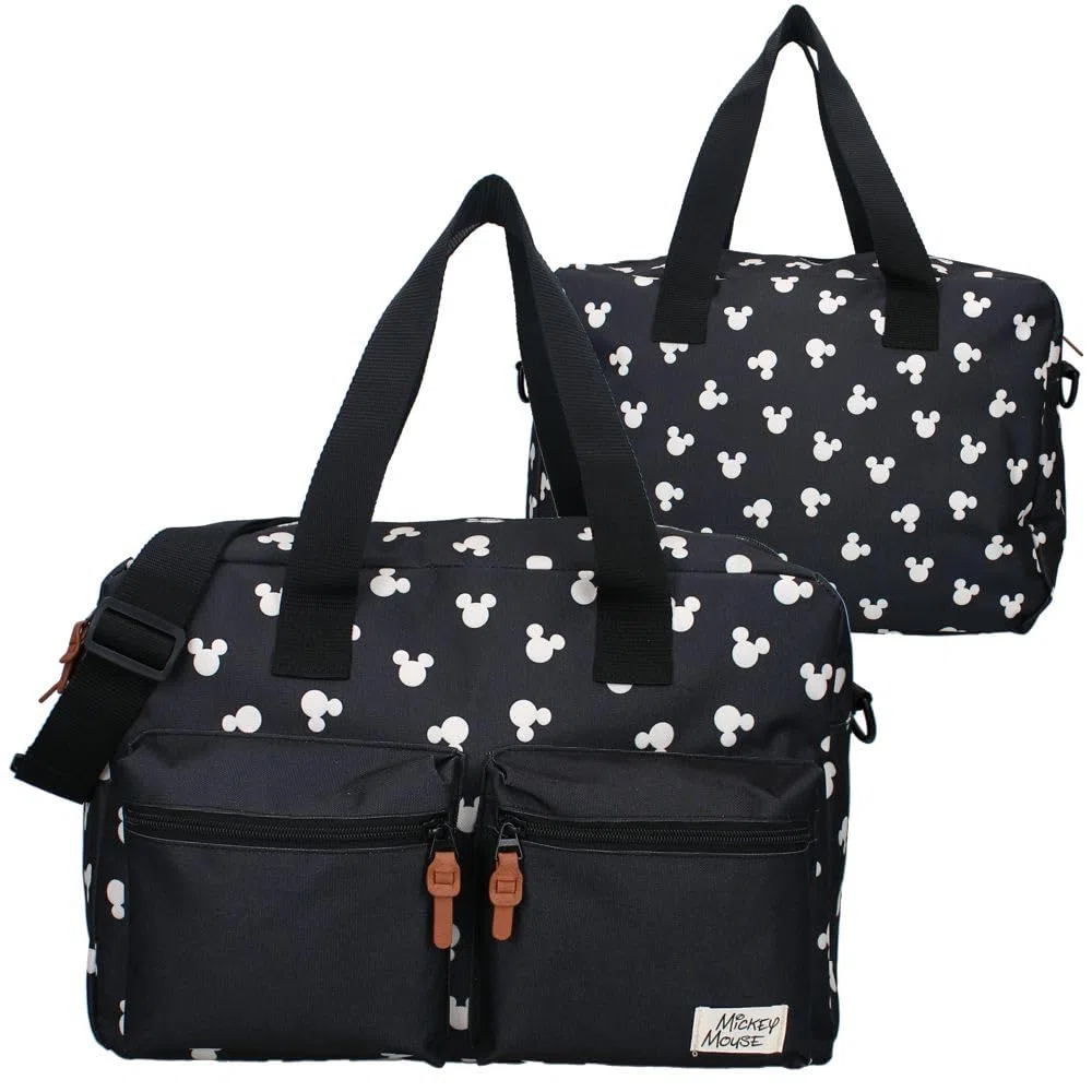Grande borsa per pannolini per bambini, con fasciatoio | Disney Topolino, Nero