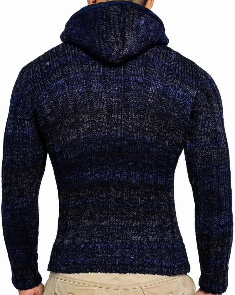 Leif Nelson Giacca Uomo in Maglia con Cappuccio Cardigan LN-20525
