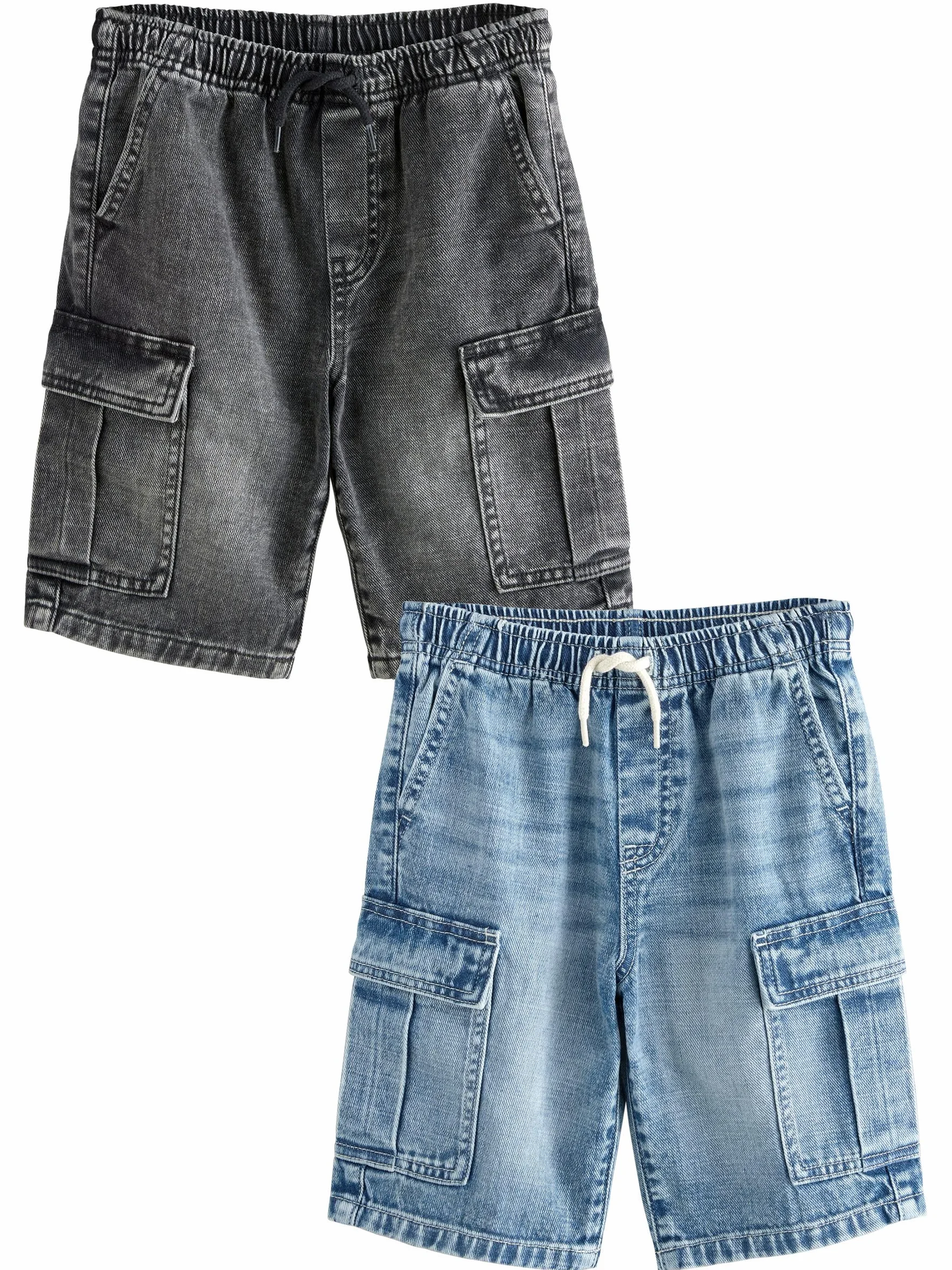 NEXT Ragazzo Confezione da 2 Shorts Cargo in Denim 100% Cotone
